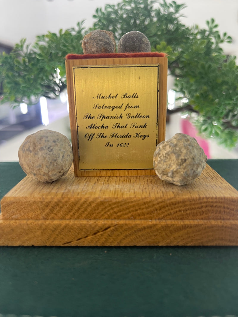 MUSKET BALLS SALVAGED FROM THE SPANISH GALLEON ATOCHA SUNK IN 1622