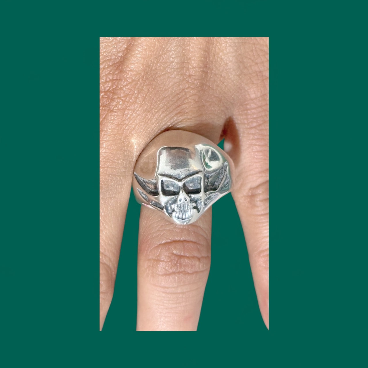 925 Solid Sterling Silver Handmade SKULL man’s ring