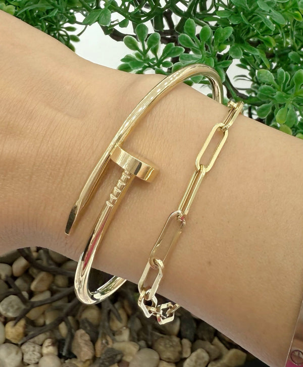 10K REAL SOLID GOLD FASHION BRACELET 8 INCHES