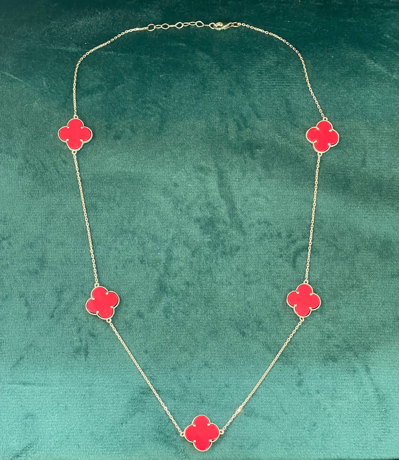 10K REAL GOLD RED FLOWER JEWELRY