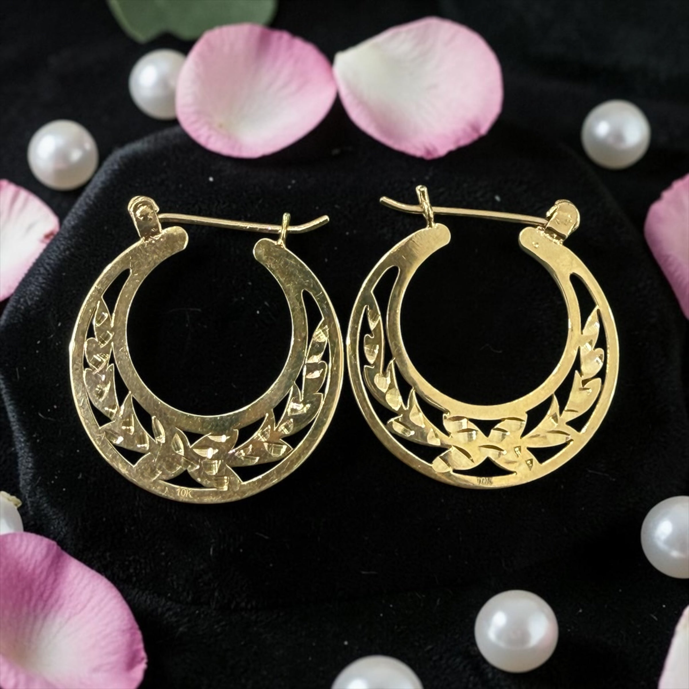 10K REAL GOLD HANDMADE CUBAN HOOP EARRINGS