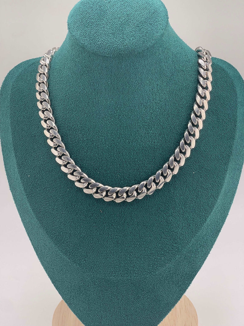 925 ITALIAN SOLID HEAVY STERLING SILVER CUBAN CHAIN 9MM