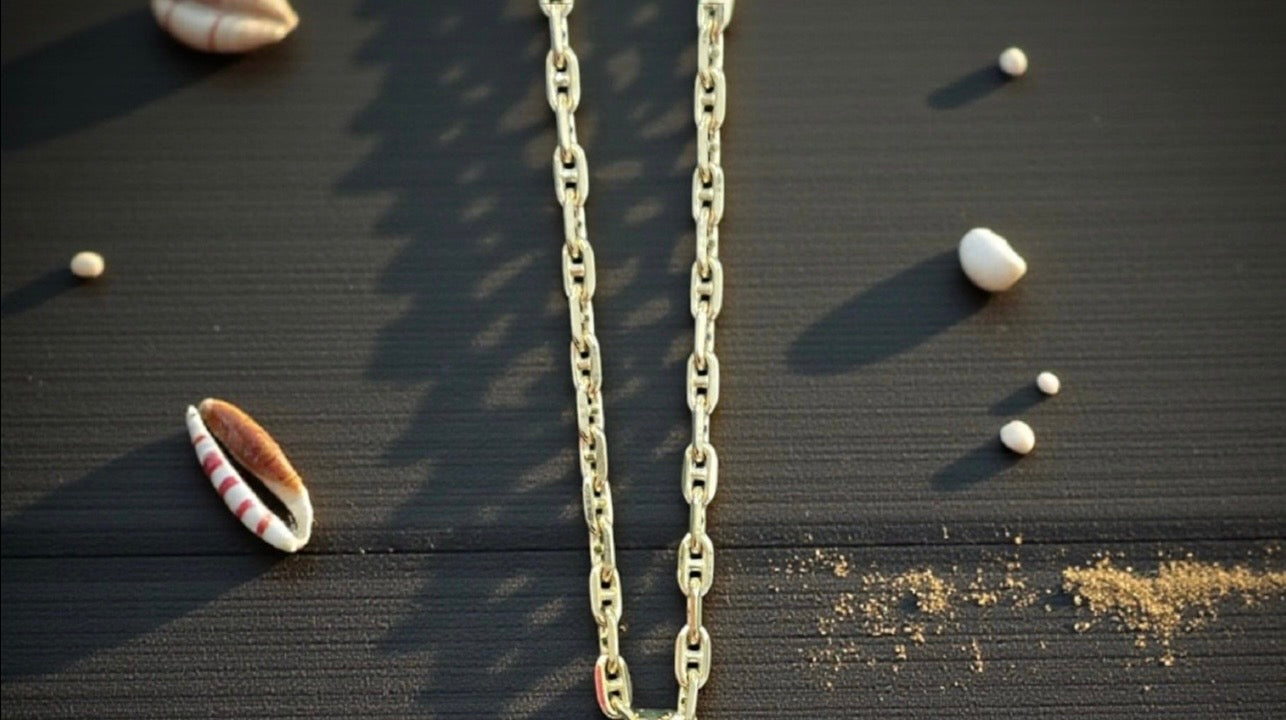 14k solid gold 2.5mm anchor chain 16”