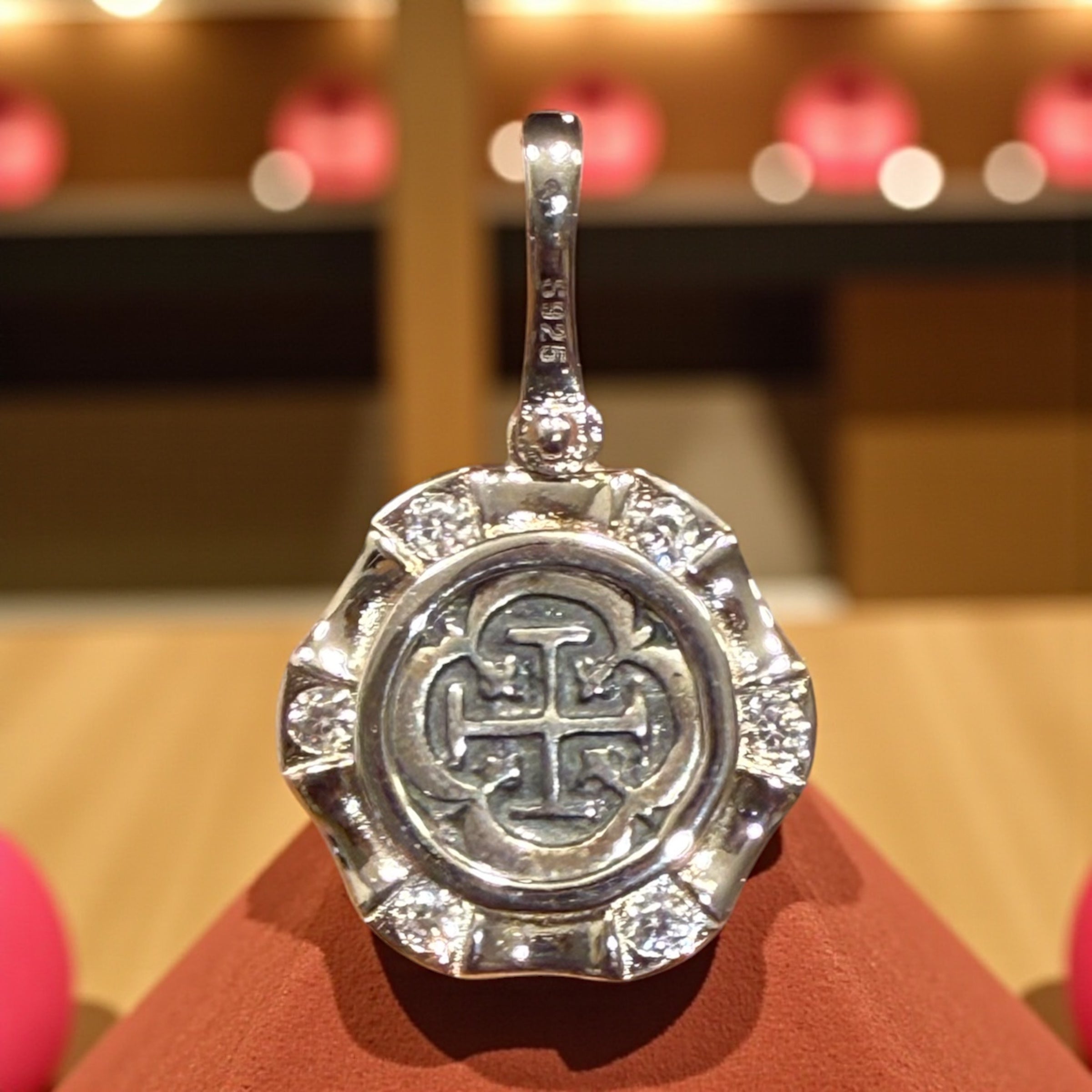 ATOCHA SILVER MINI ROUND SHAPE COIN PENDANT 17MM