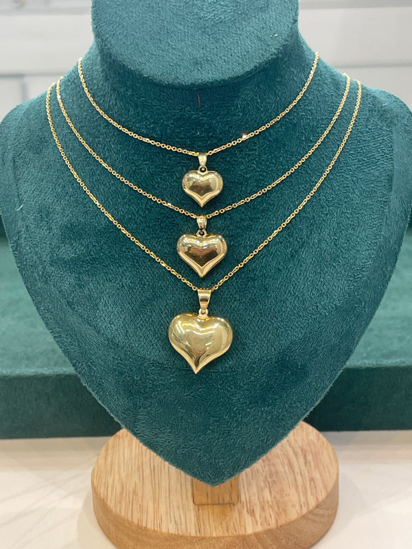 BEAUTIFUL HEART PENDANT IN 14k GOLD WITH 14K GOLD CHAIN