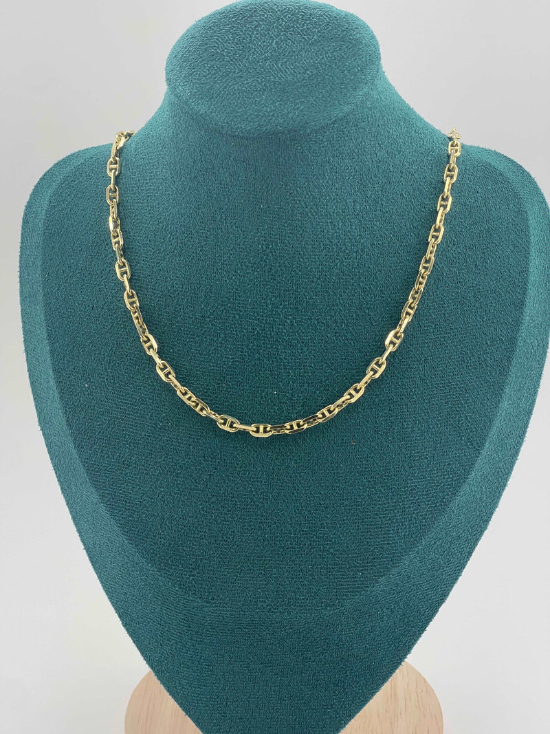 14K SOLID REAL GOLD  BEAUTIFUL  ANCHOR CHAIN 3MM