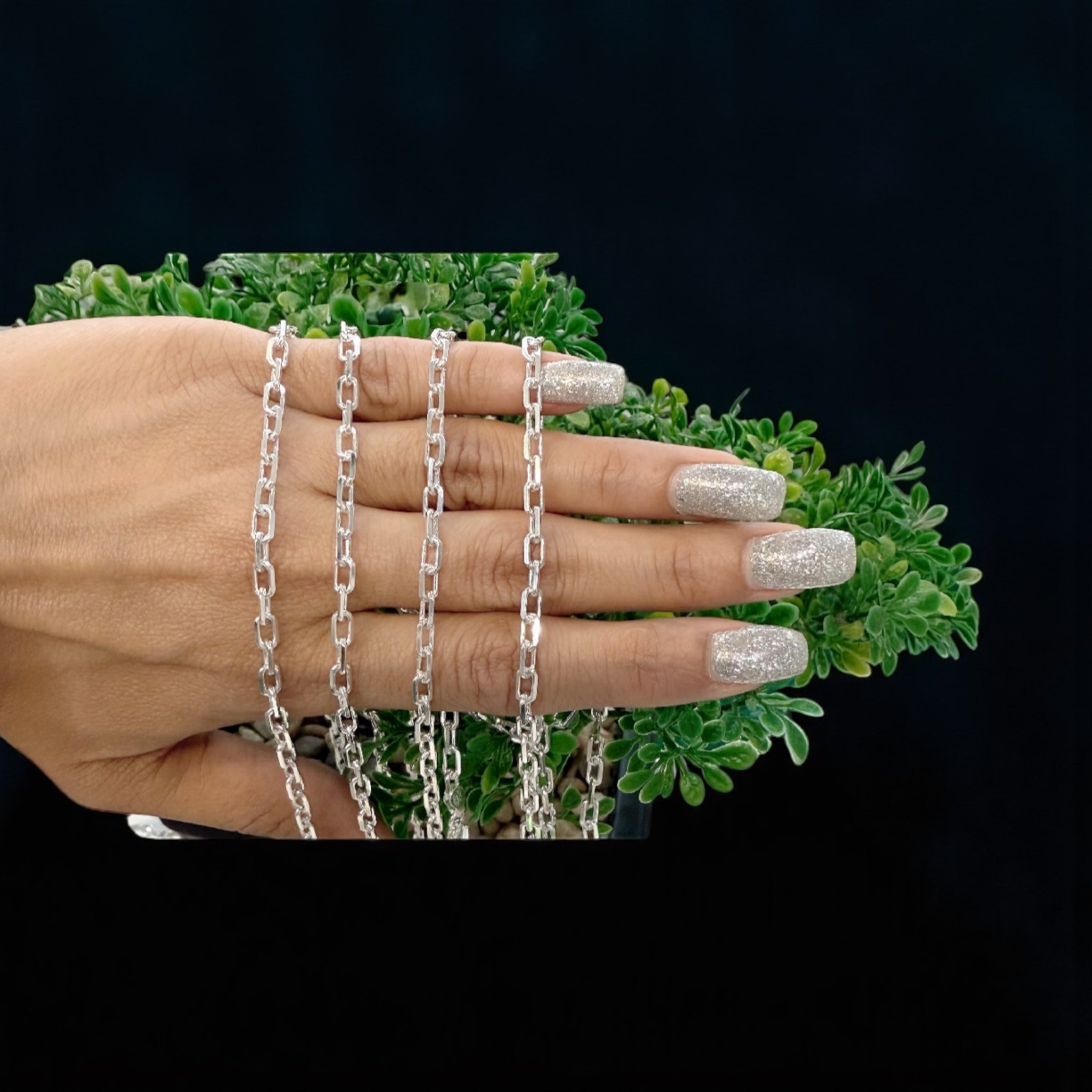 925 ITALIAN SOLID STERLING SILVER PAPER CLIP CHAIN 3MM SOLD PER PIECE