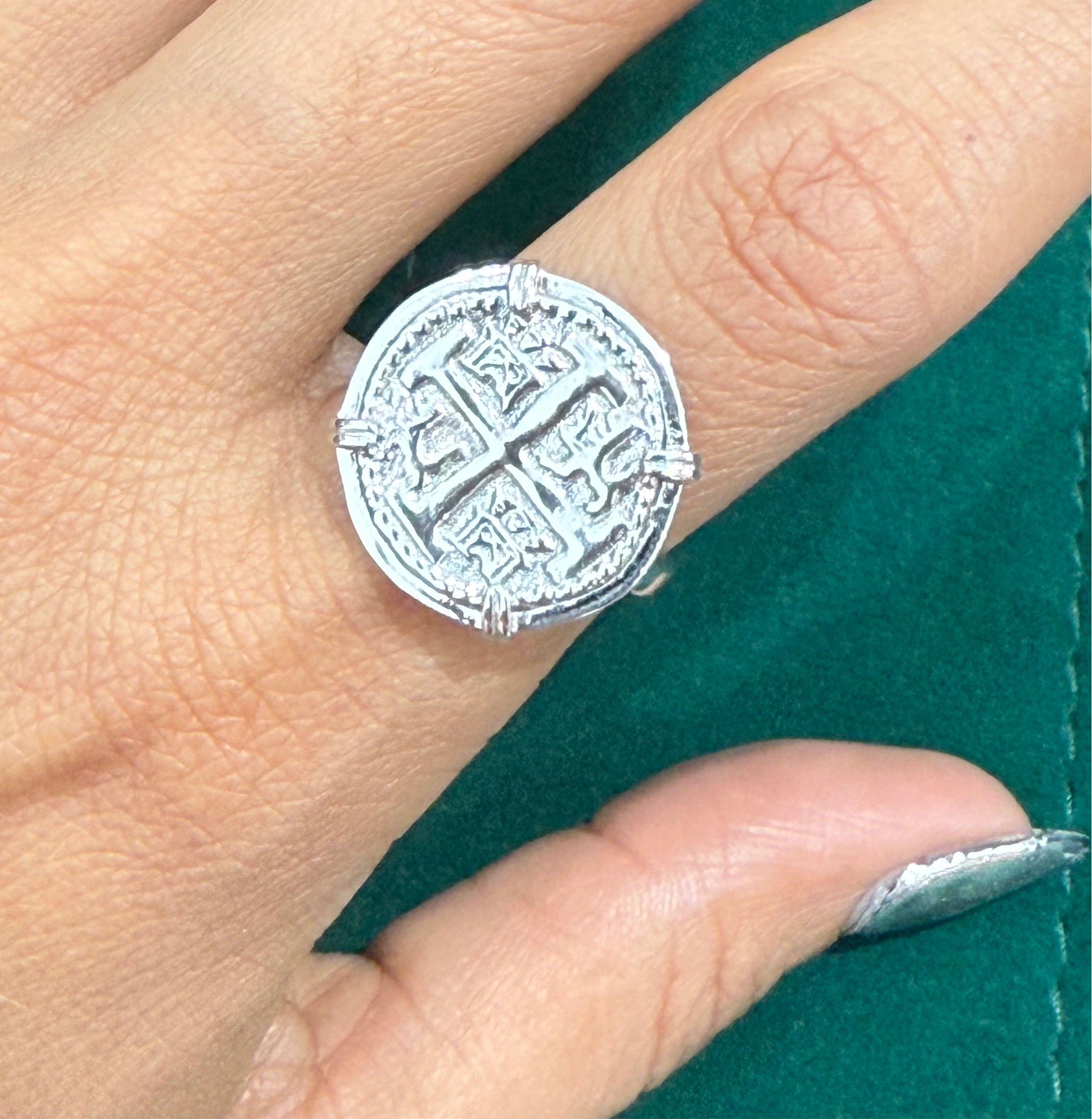 ATOCHA SILVER COIN RING