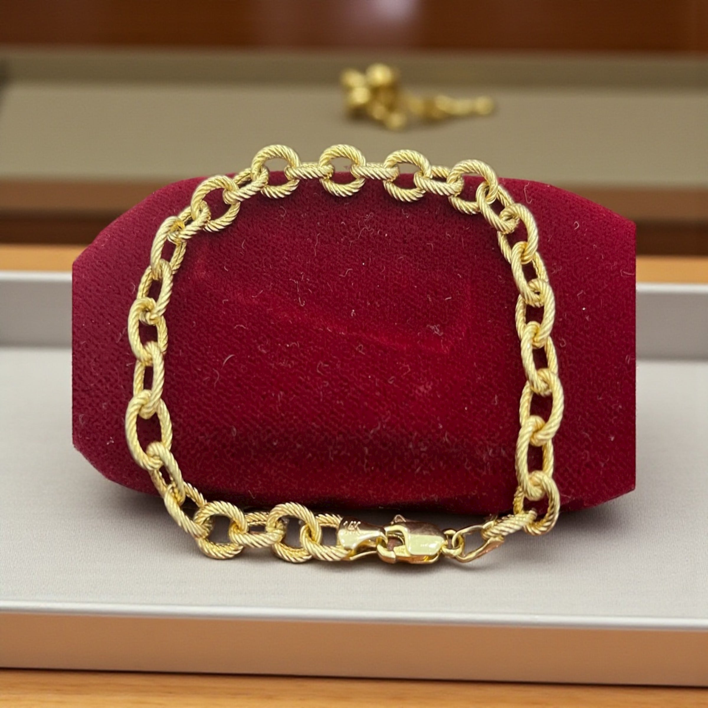 14k solid real solid gold handmade money chain bracelet 5mm