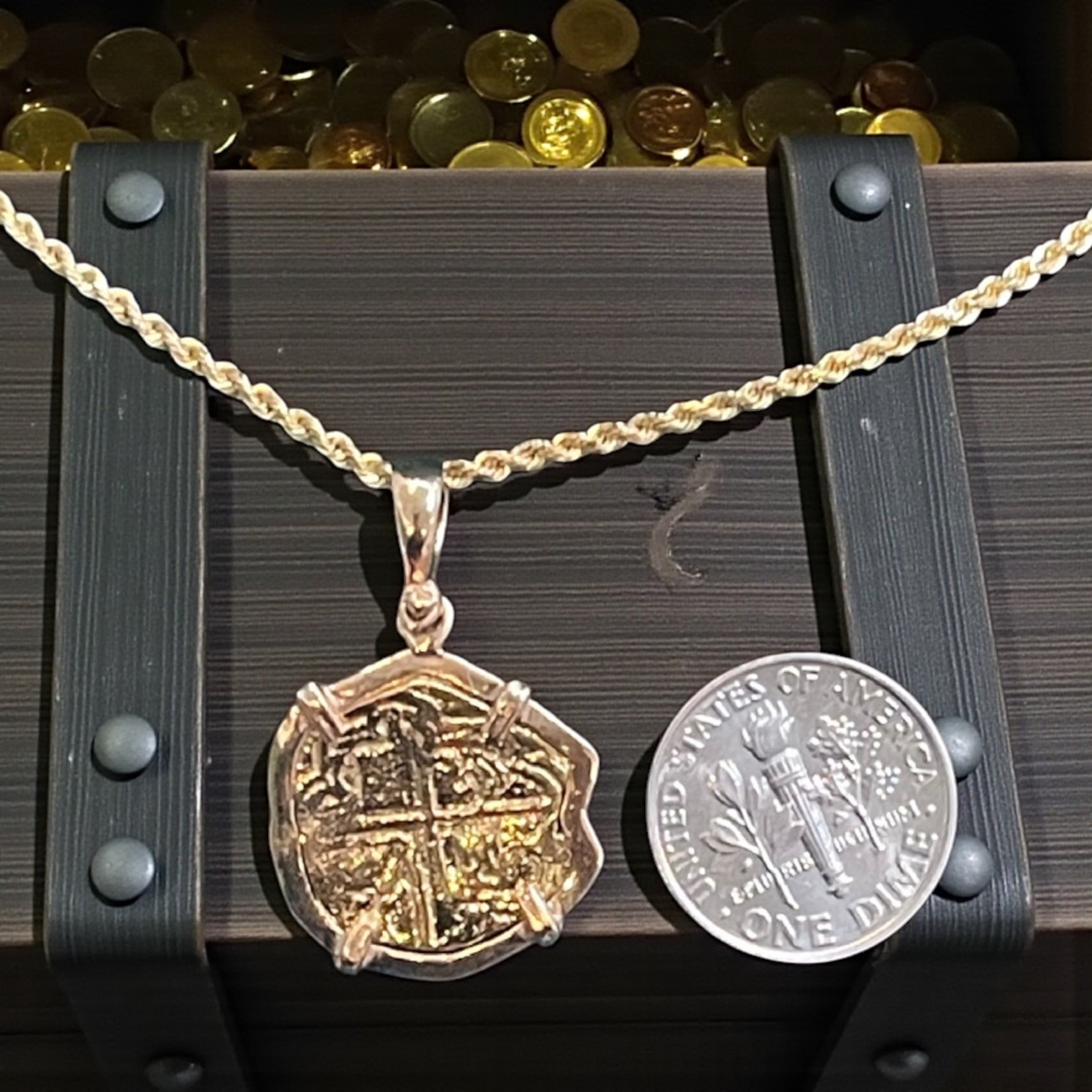 ATOCHA SHIPWRECK GOLD COIN PENDANT HANDMADE WITH 14k SOLID GOLD