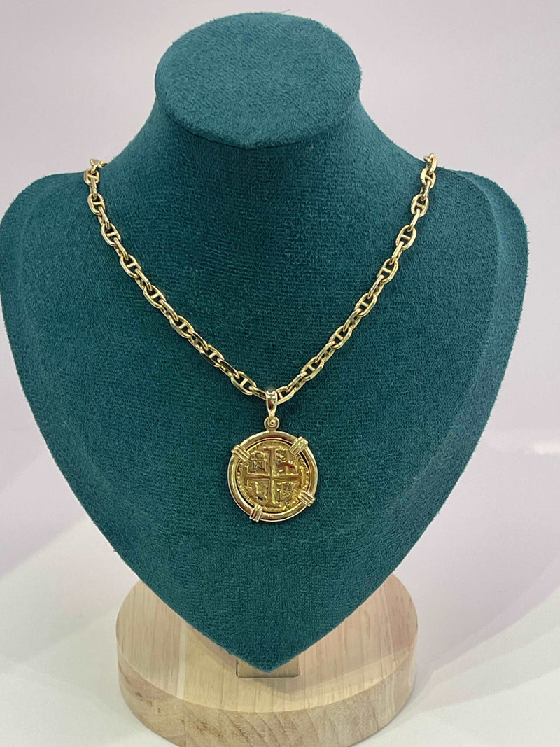 ATOCHA SHIPWRECK GOLD COIN PENDANT HANDMADE WITH 14k SOLID GOLD