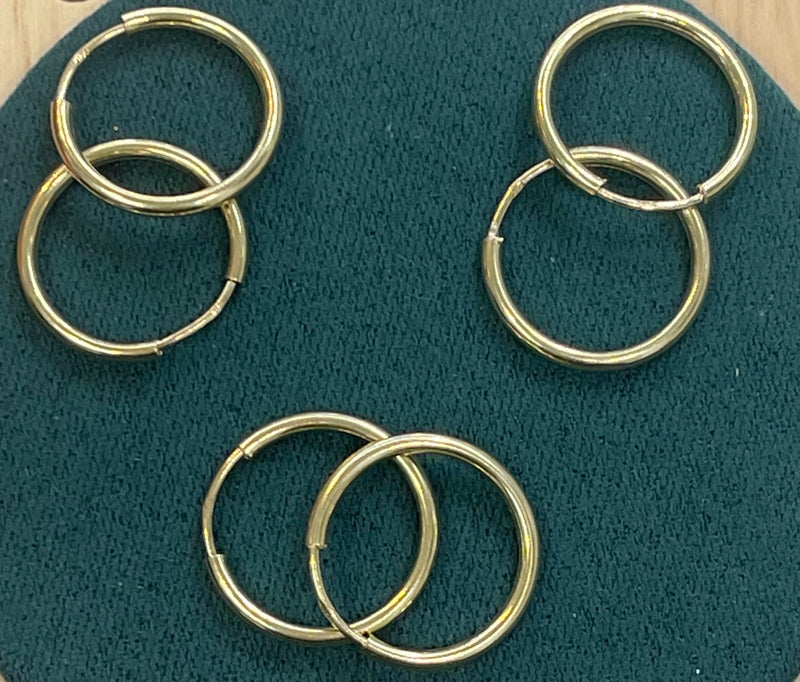 14K REAL GOLD MINI HOOP EARRINGS