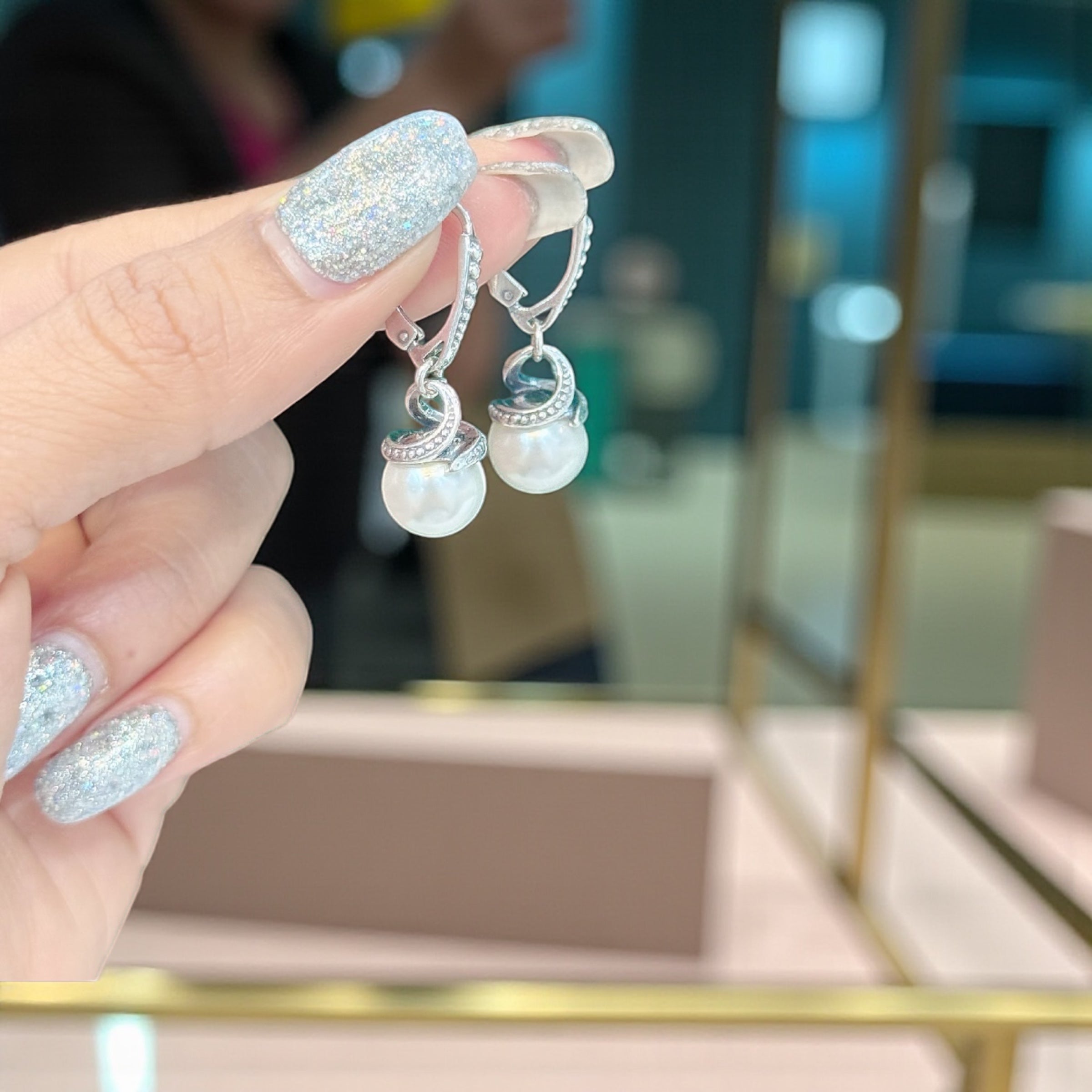 925 sterling silver Fresh water pearl earrings