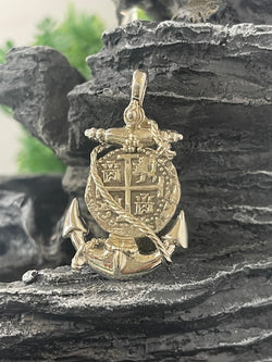 ATOCHA SHIPWRECK COIN PENDANT IN BEAUTIFUL ANCHOR SETTING