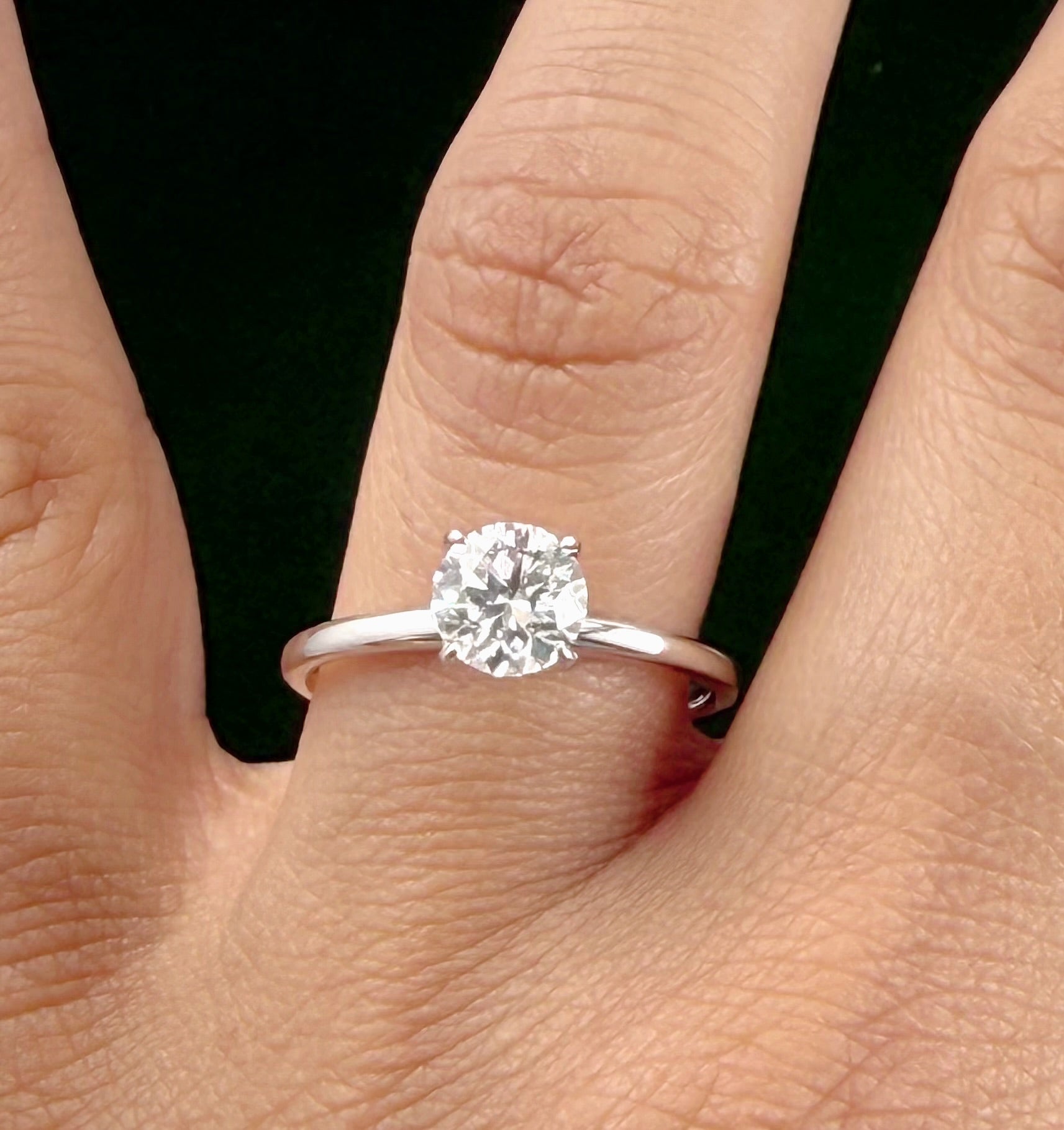 IGI CERTIFIED LAB GROWN DIAMOND RING 1CT VS 1 SET IN 14K SOLID WHITE REAL GOLD