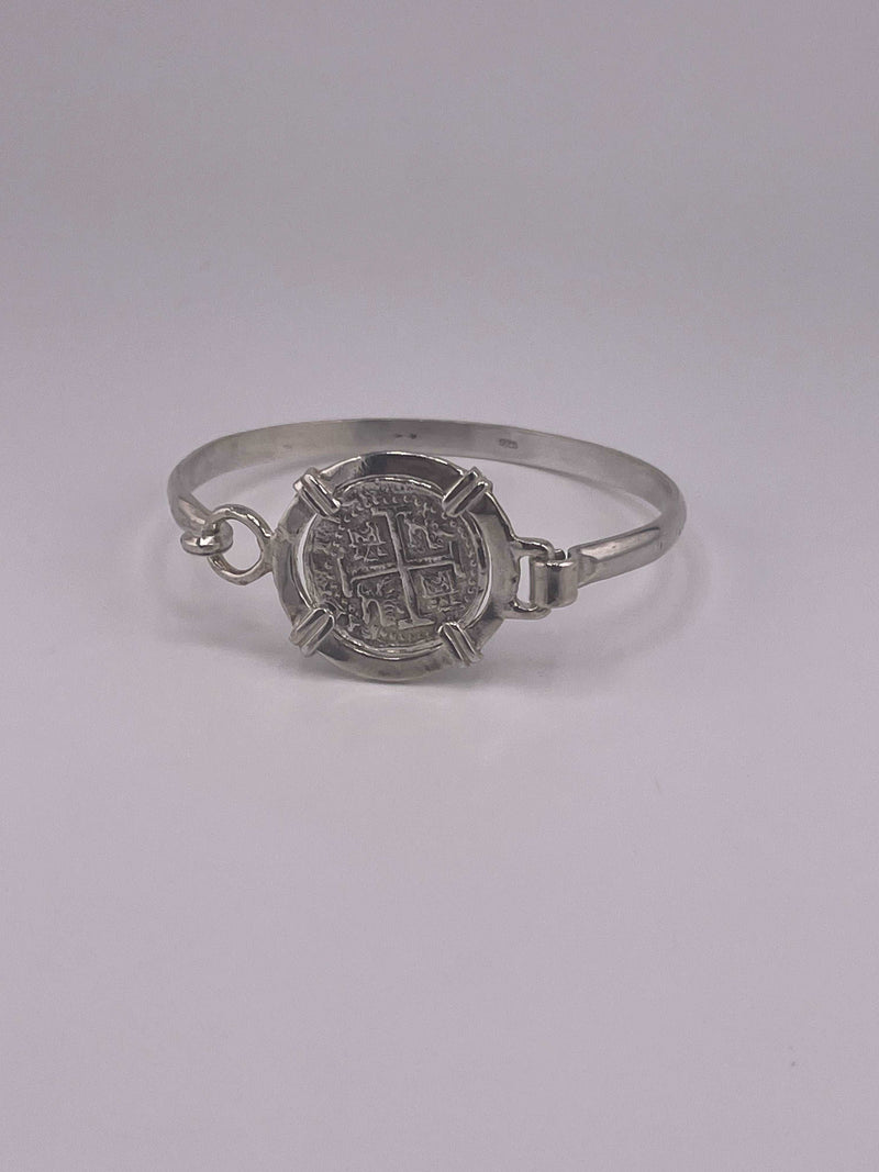 NUESTRA SENORA DE ATOCHA  SOLID SILVER COIN BANGLE