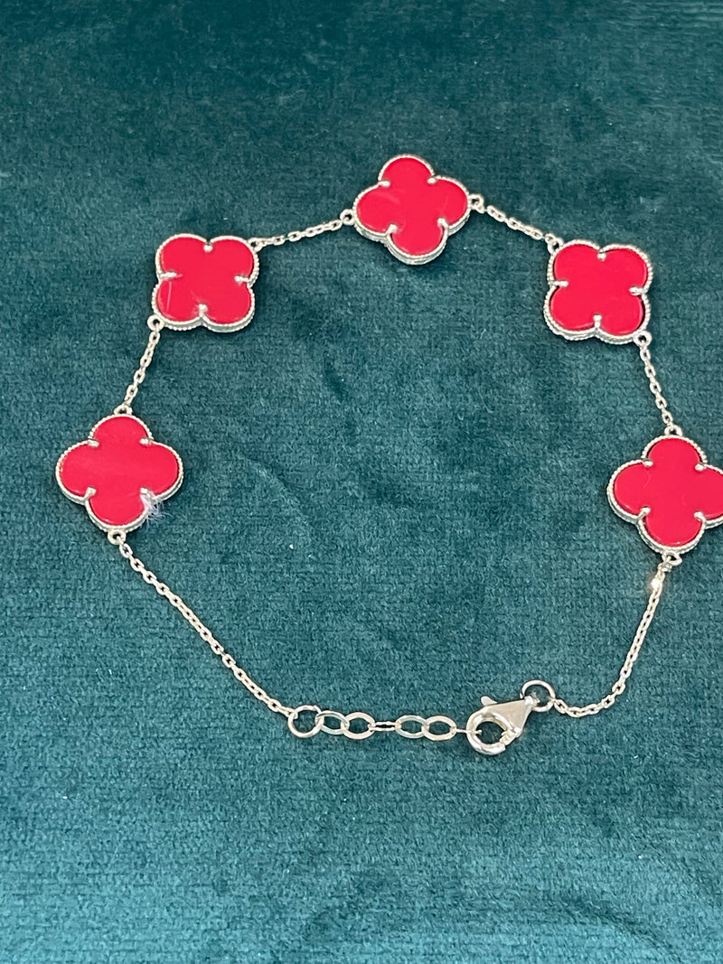 10K REAL GOLD RED FLOWER JEWELRY