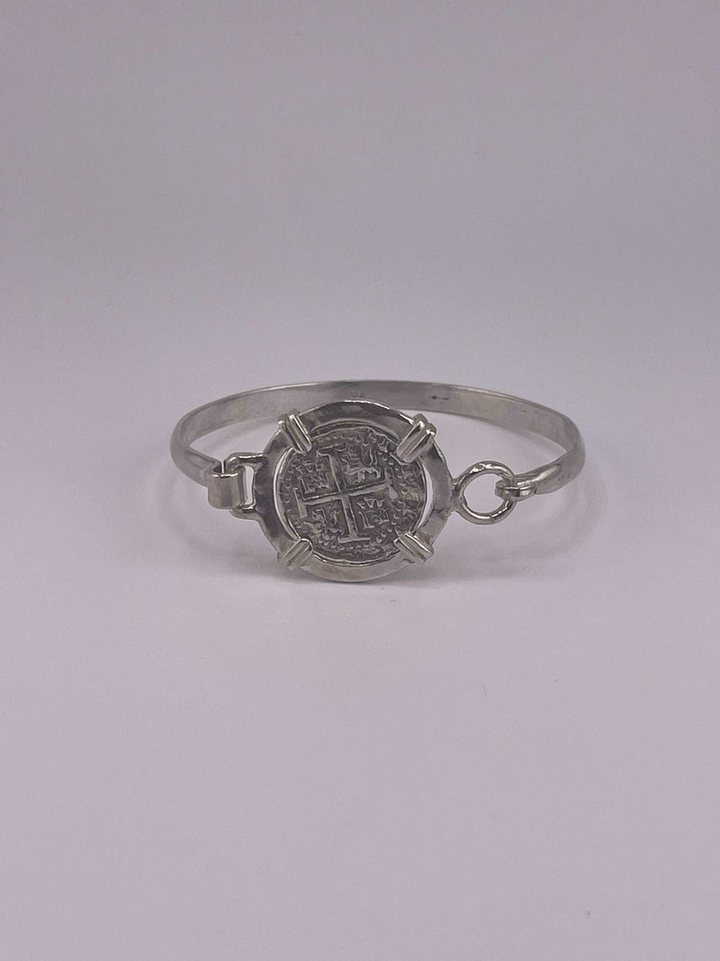 NUESTRA SENORA DE ATOCHA  SOLID SILVER COIN BANGLE