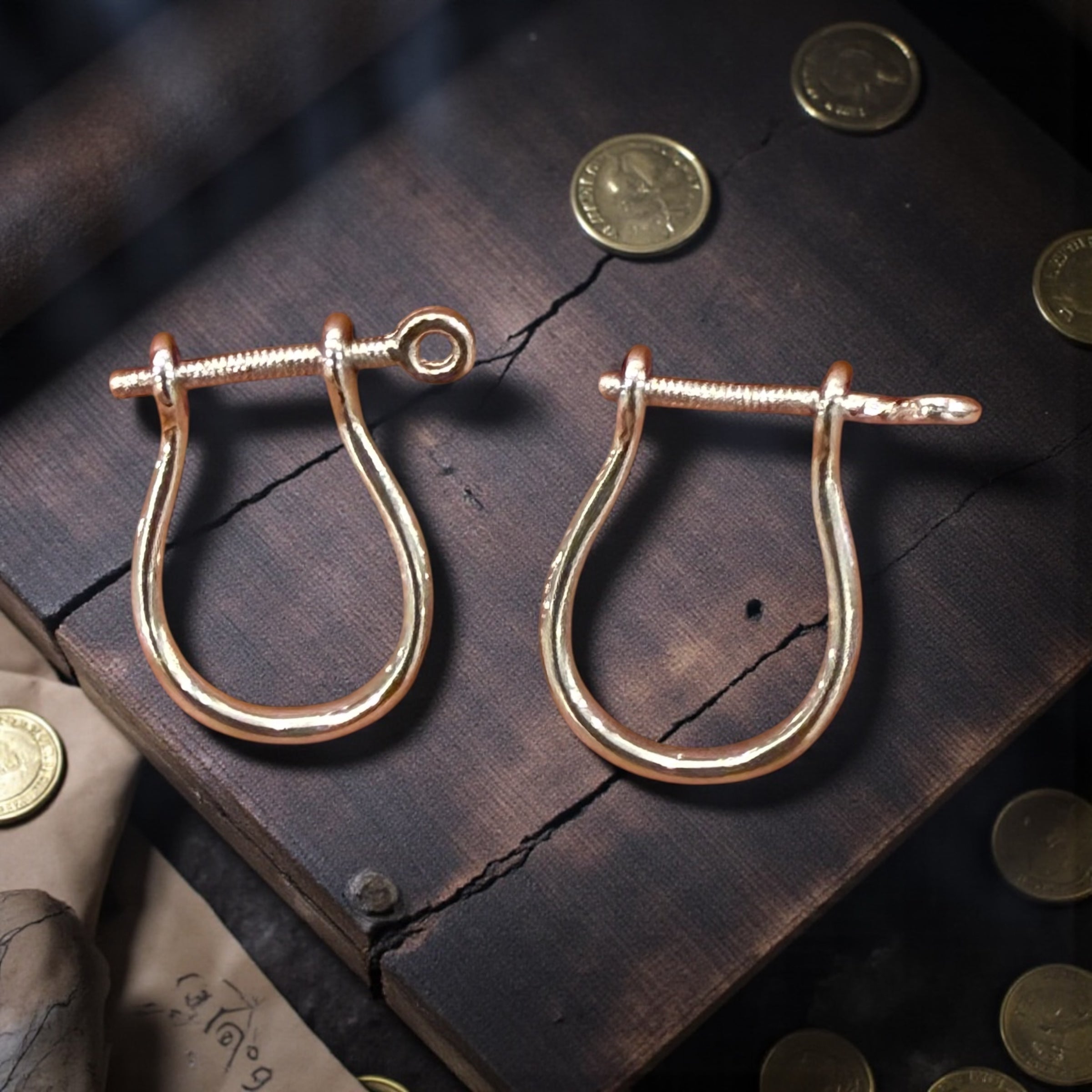 Mini 925 sterling silver shackle earrings