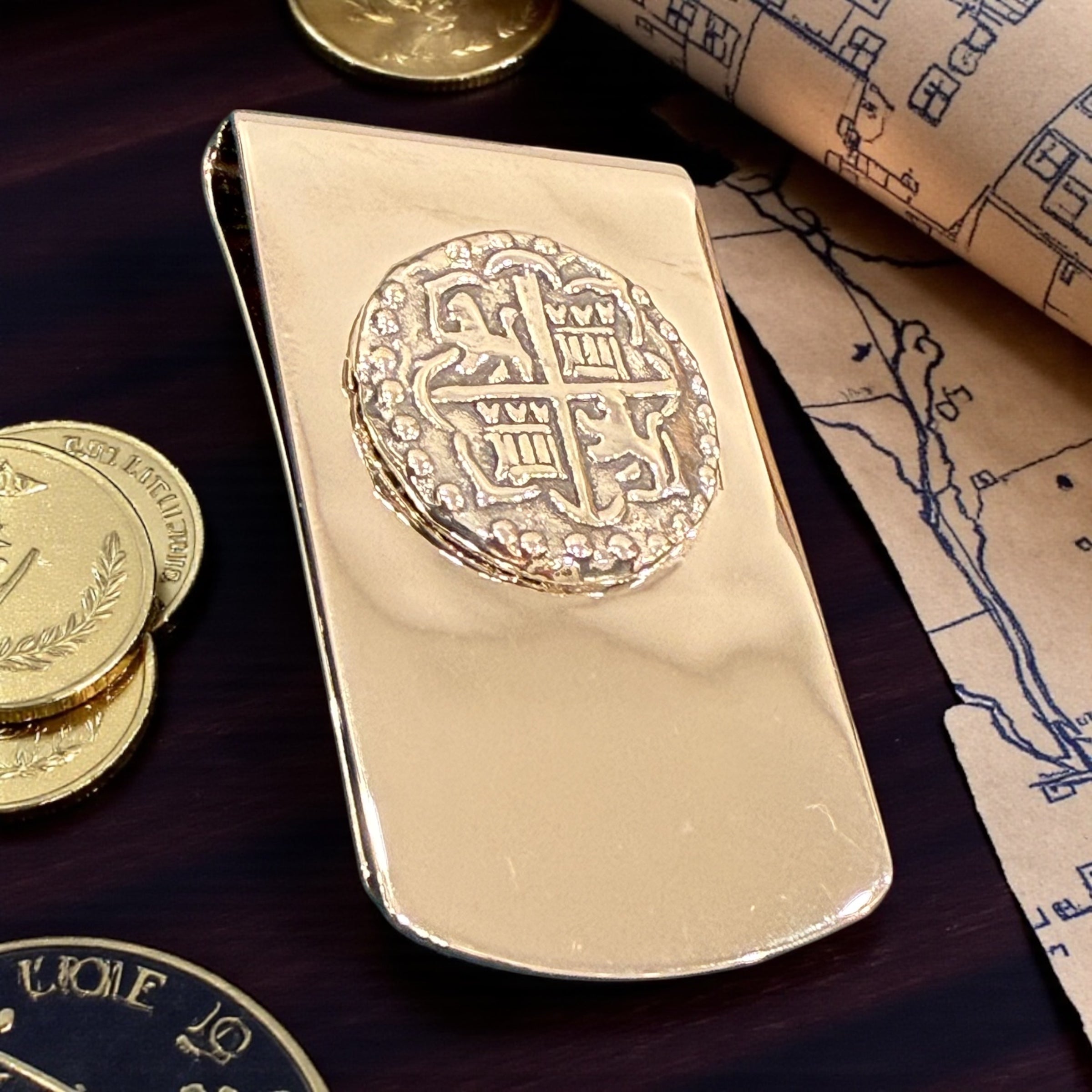 Atocha coin money clip in 925 solid sterling silver