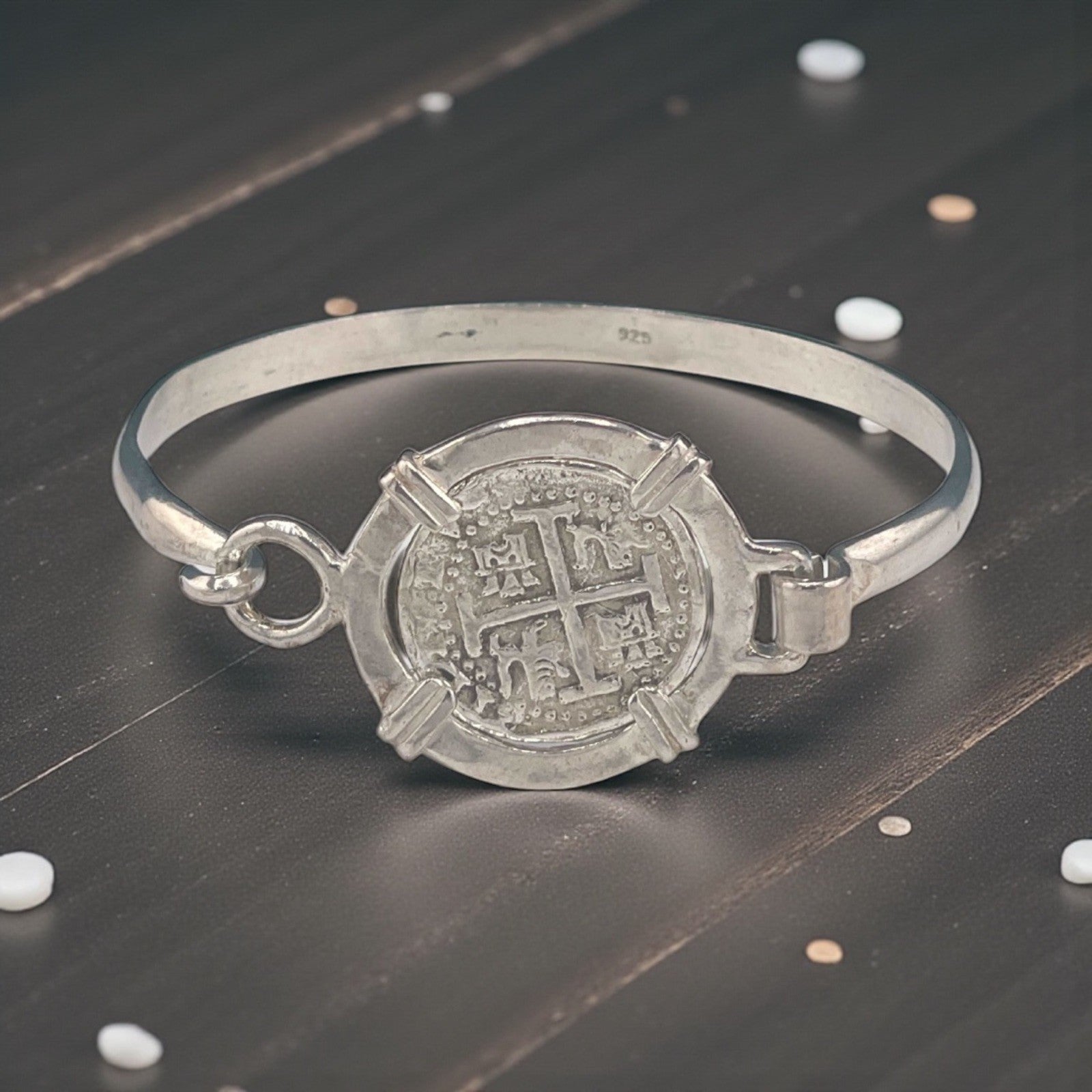 BEAUTIFUL ATOCHA SILVER COIN BRACELET  7”2