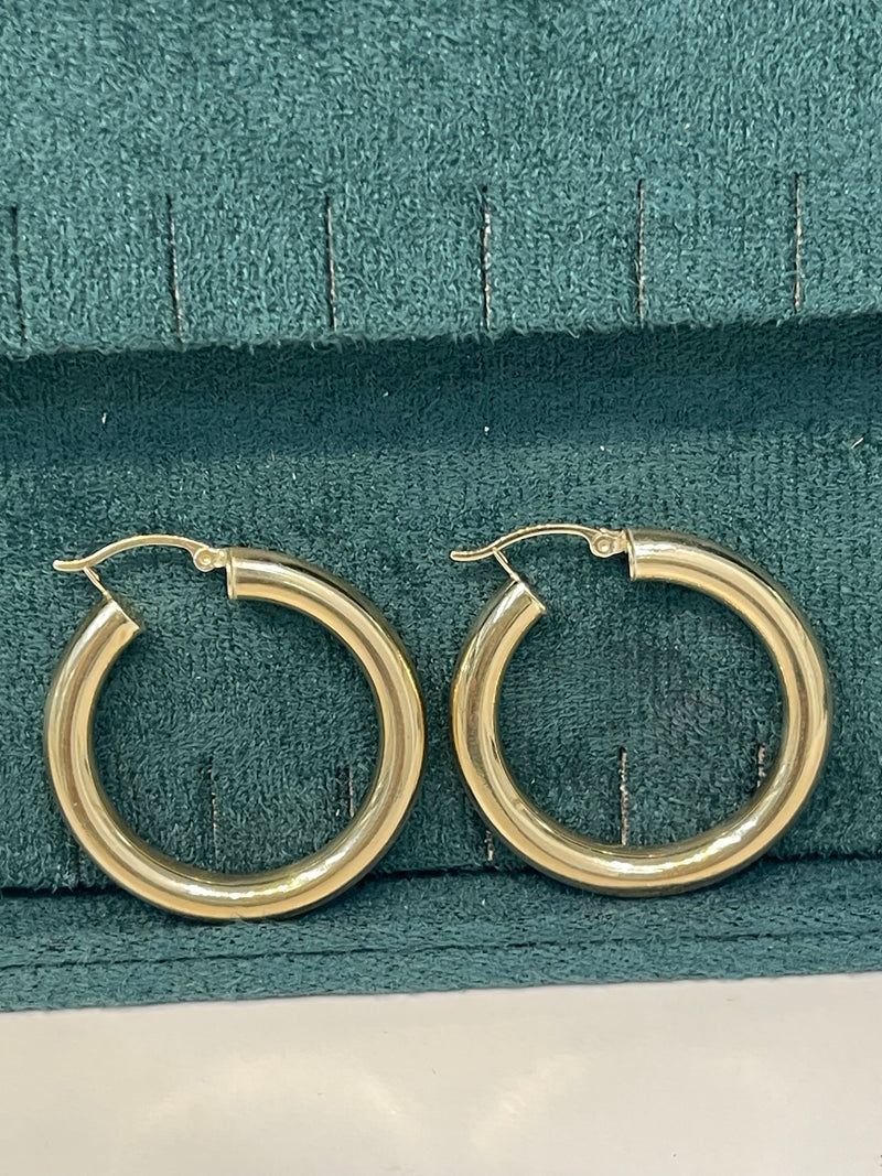 14K REAL GOLD MINI HOOP EARRINGS