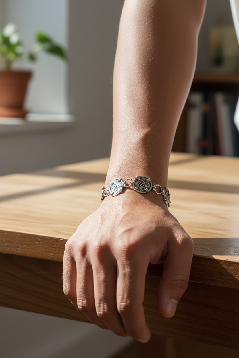 Atocha Shipwreck mini Coin Bracelet: 925 Sterling Silver in Shackle link adjustable