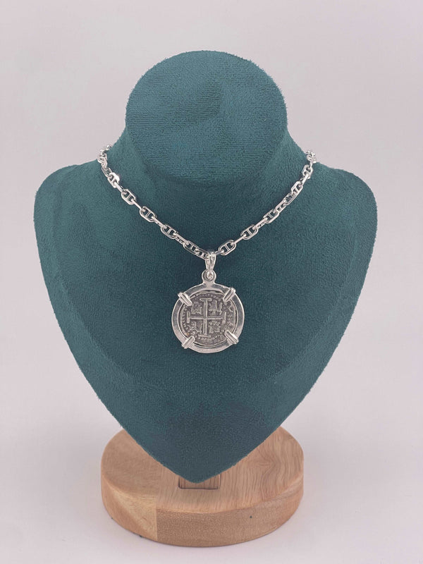 NUESTRA SENORA DE ATOCHA SOLID SILVER COIN PENDANT