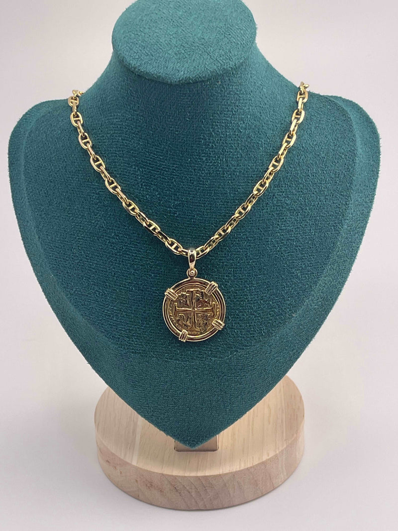 ATOCHA SHIPWRECK GOLD COIN PENDANT HANDMADE WITH 14k SOLID GOLD