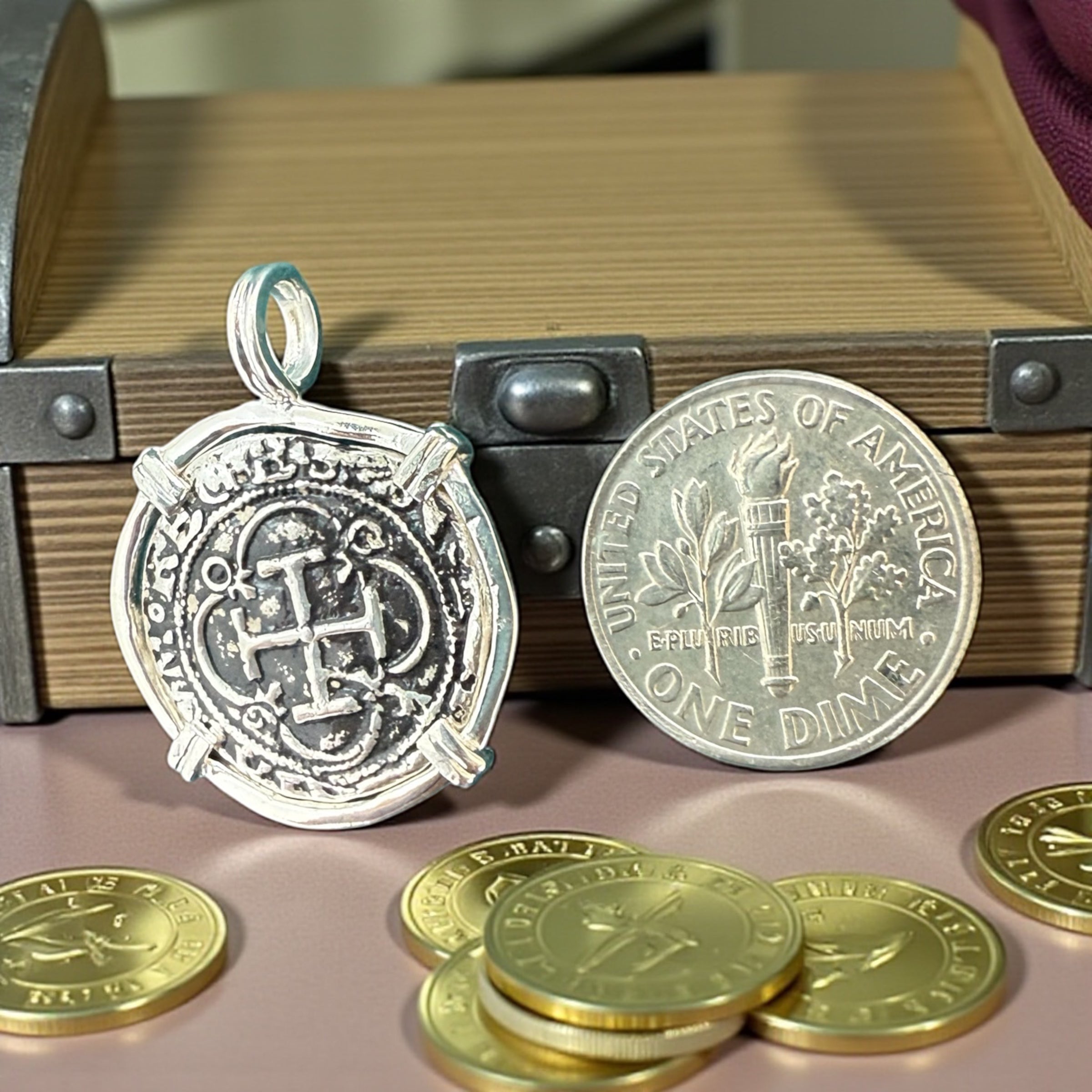 ATOCHA SOLID SILVER COIN PENDANT