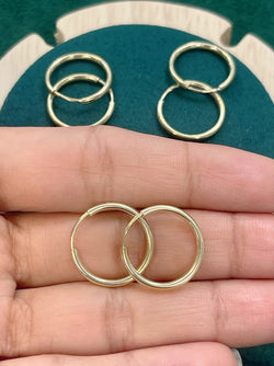 14K REAL GOLD MINI HOOP EARRINGS