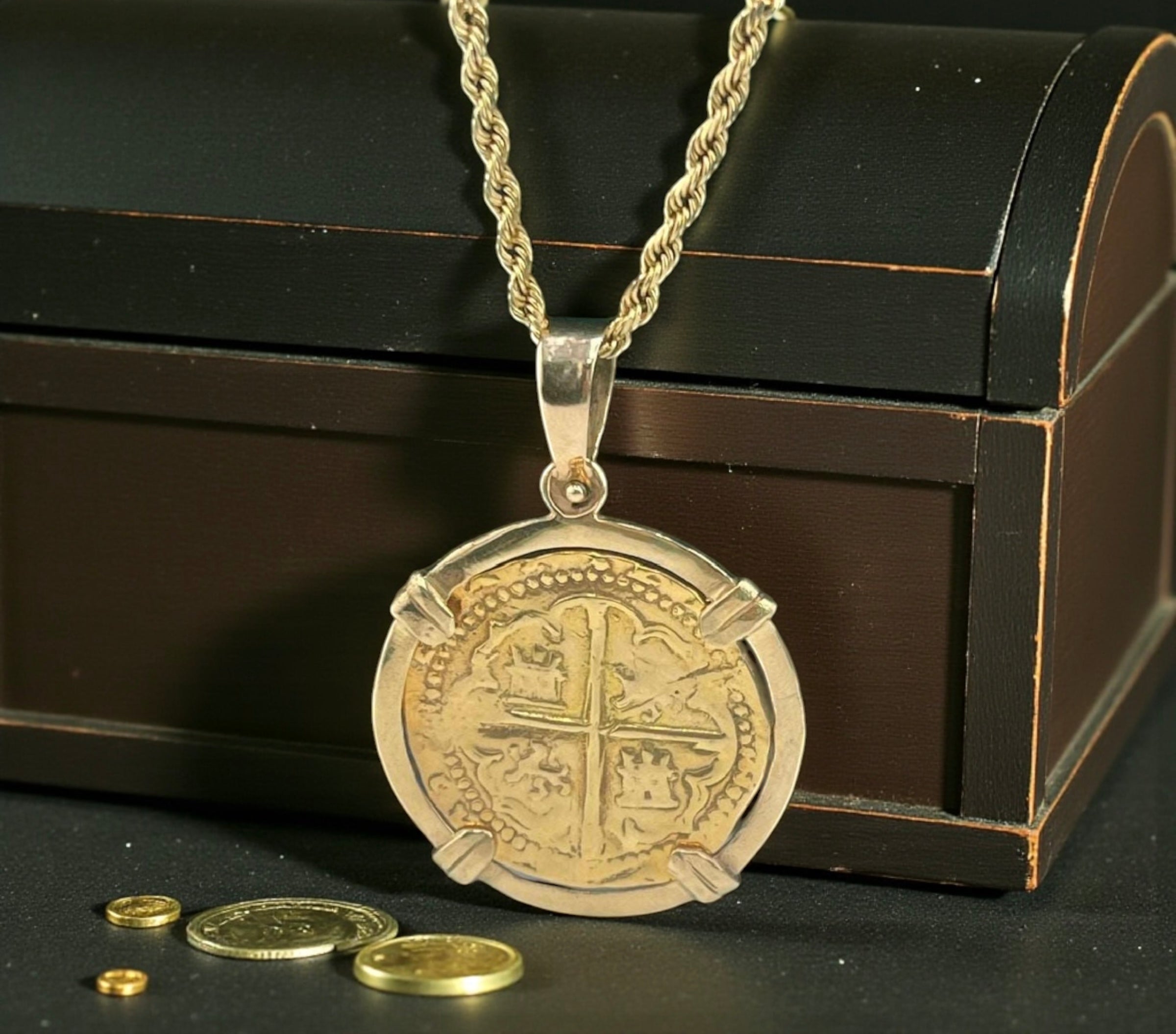 ATOCHA SHIPWRECK GOLD COIN PENDANT HANDMADE WITH 14k SOLID GOLD
