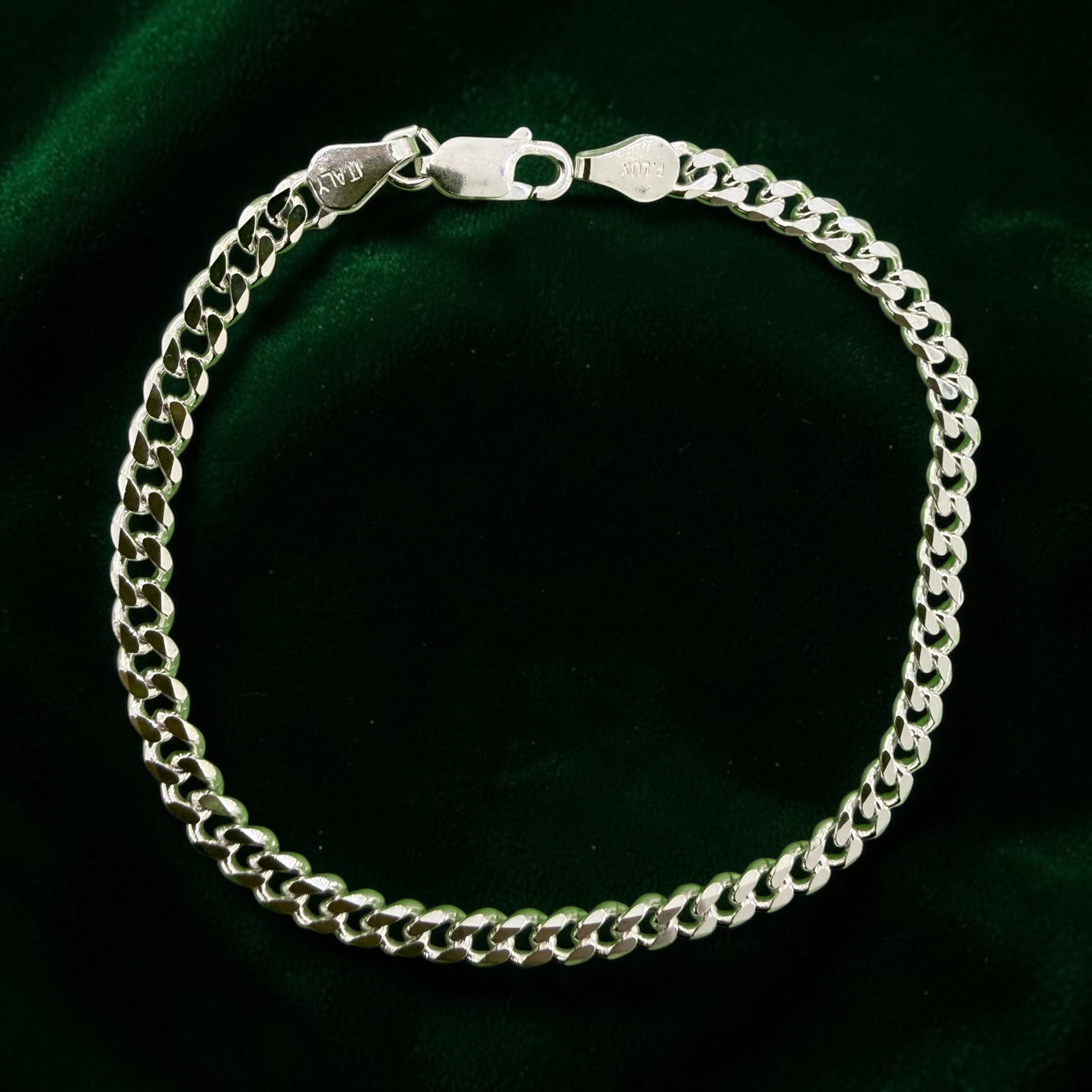 925 solid sterling silver bracelet 4mm