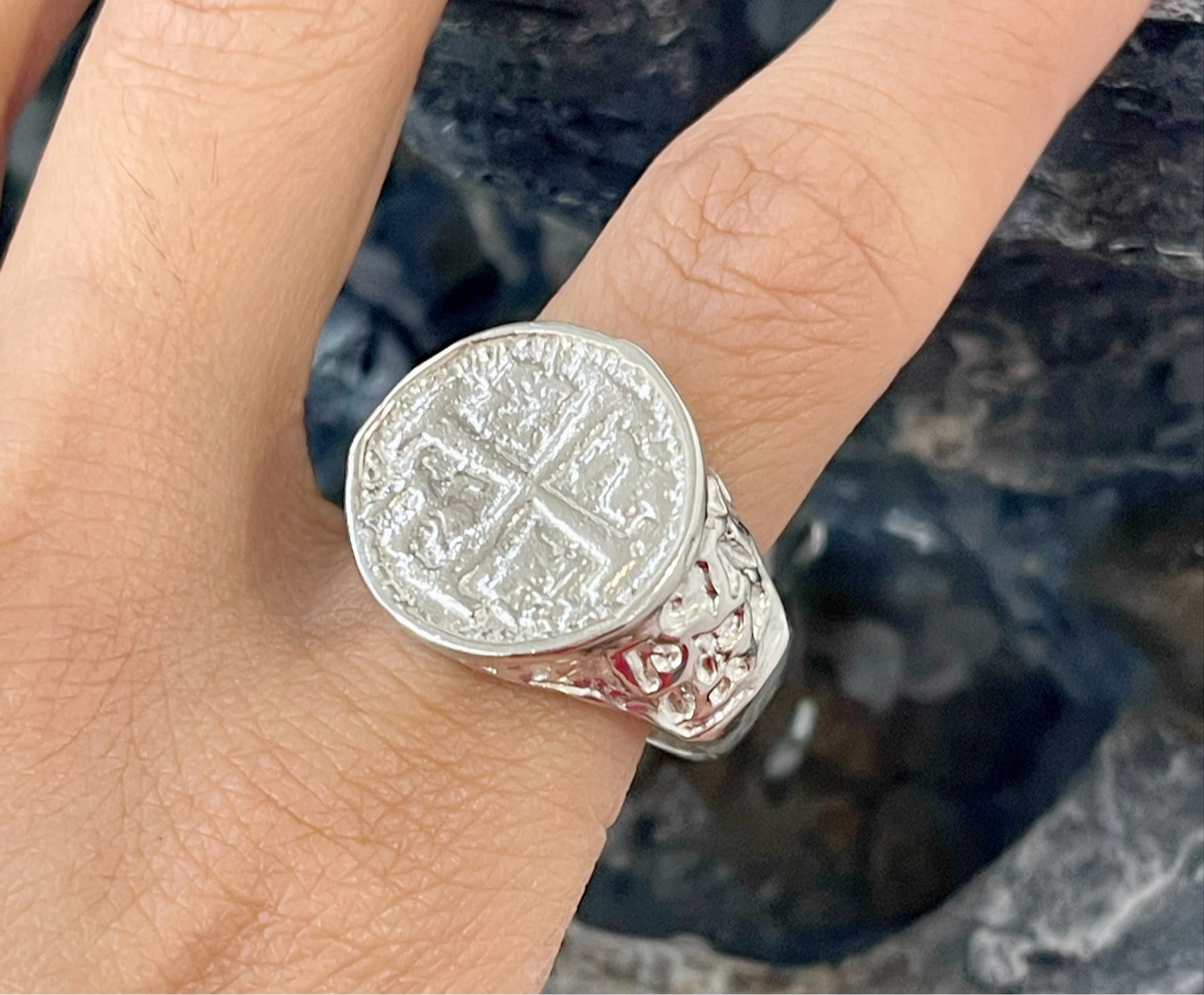 ATOCHA SILVER COIN RING