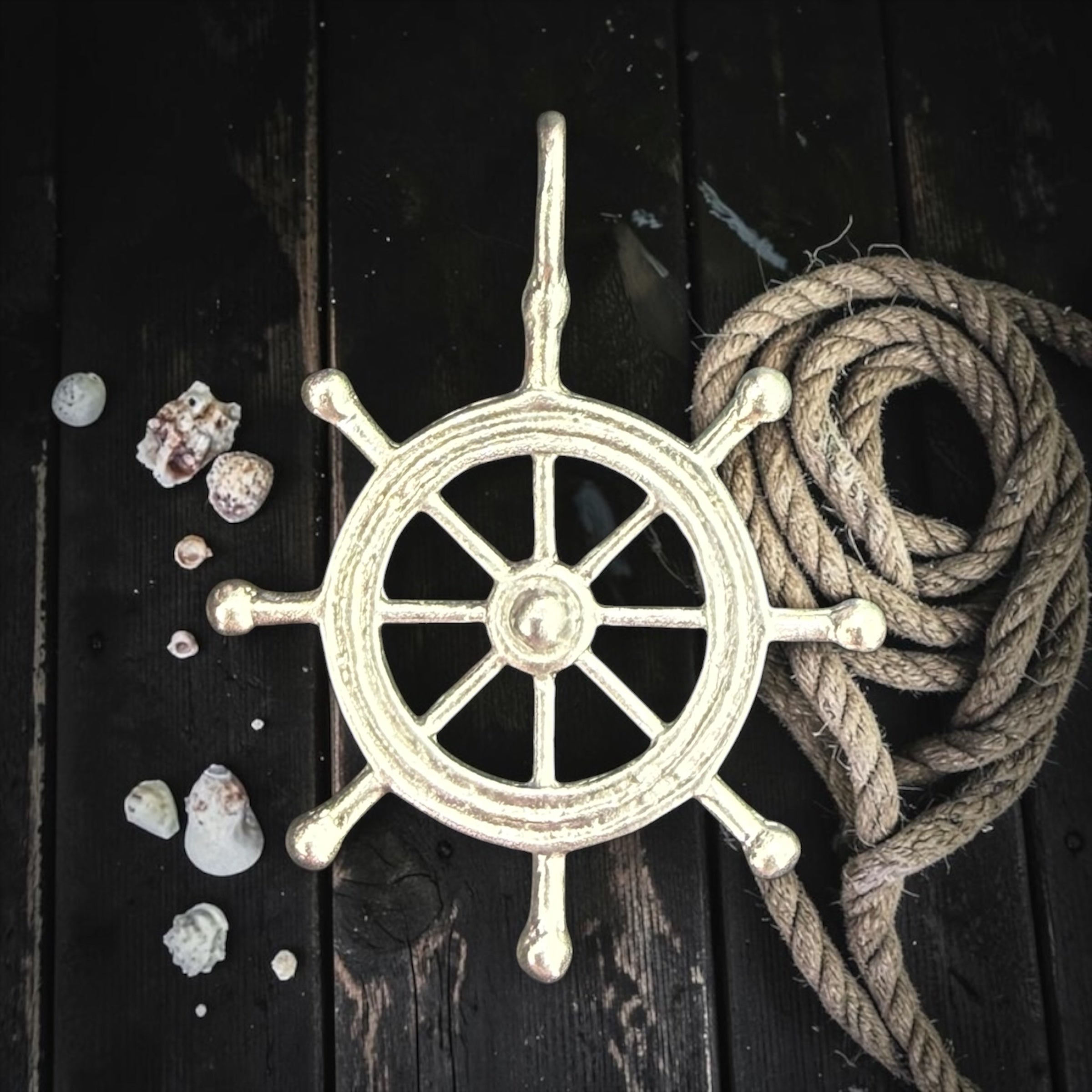 925 sterling silver ship’s wheel mini pendant