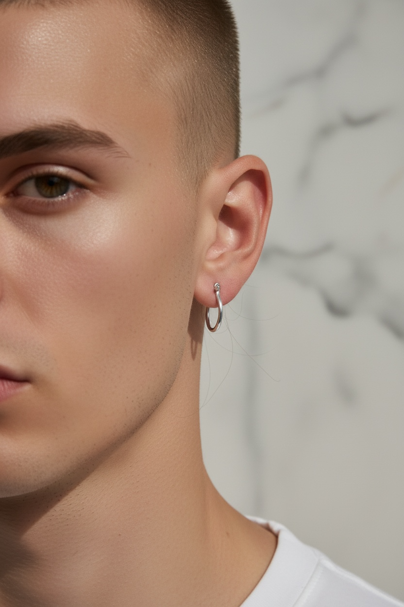 Mini 925 sterling silver shackle earrings