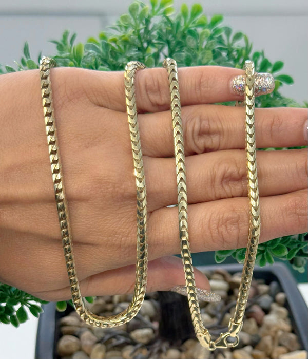 10K HEAVY SOLID REAL GOLD BEAUTIFUL FRANCO CHAIN