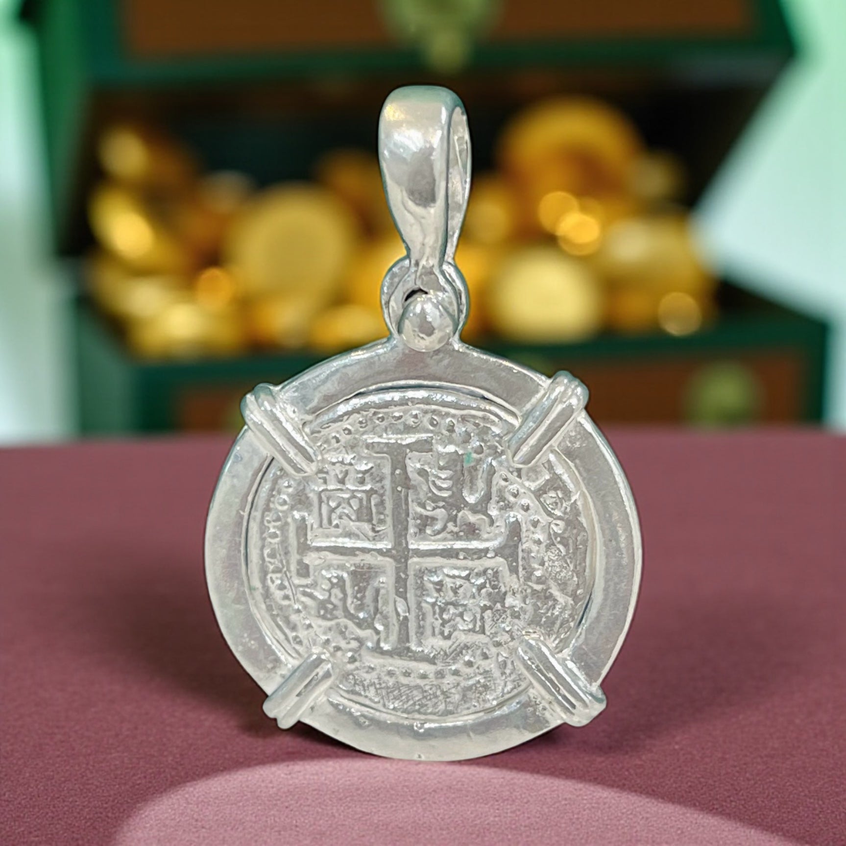 ATOCHA SOLID SILVER COIN PENDANT