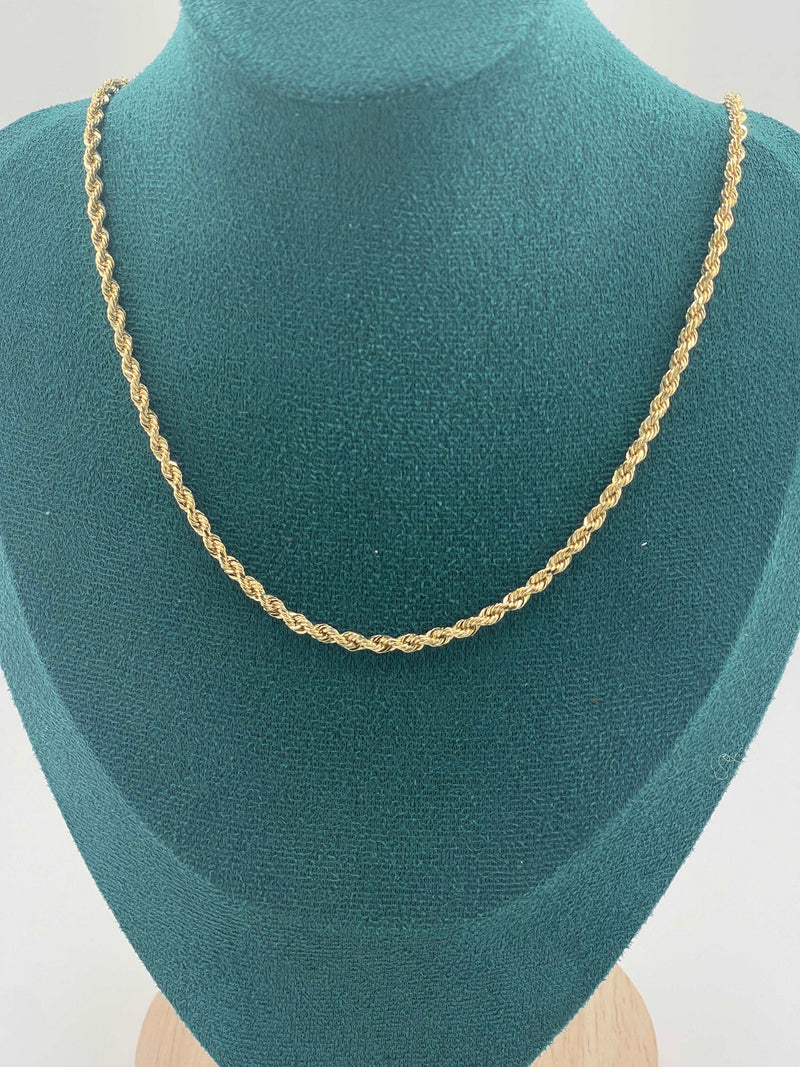 14K SOLID REAL GOLD  BEAUTIFUL  ROPE CHAIN 2.5MM