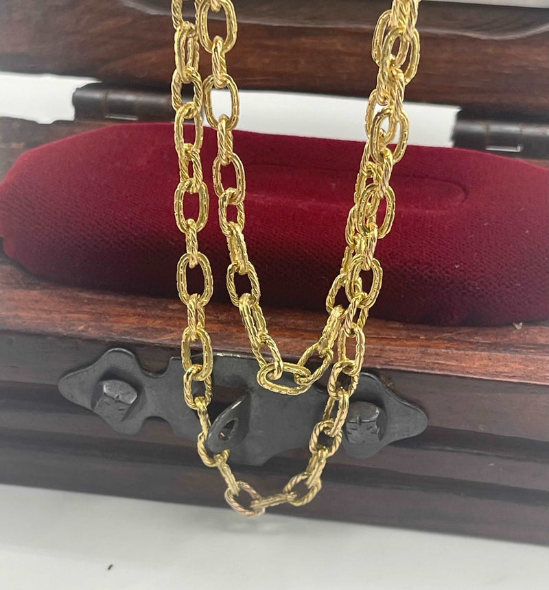 14K SOLID REAL GOLD HANDMADE MONEY CHAIN 5MM