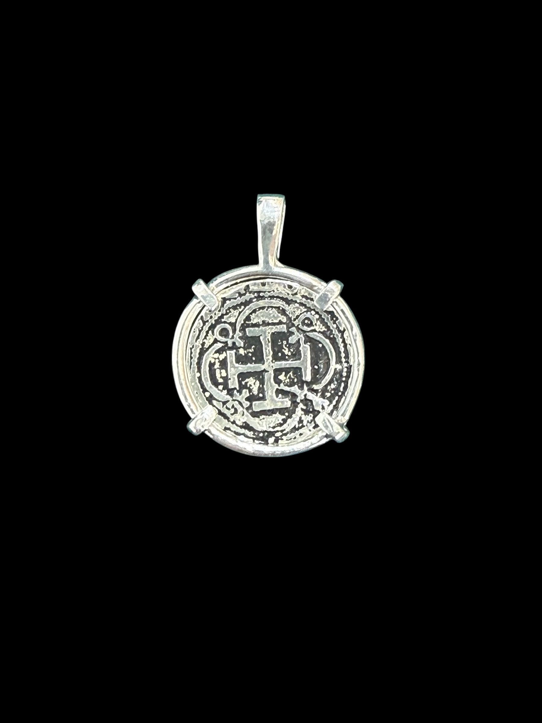 Atocha silver dime size coin pendant dime size