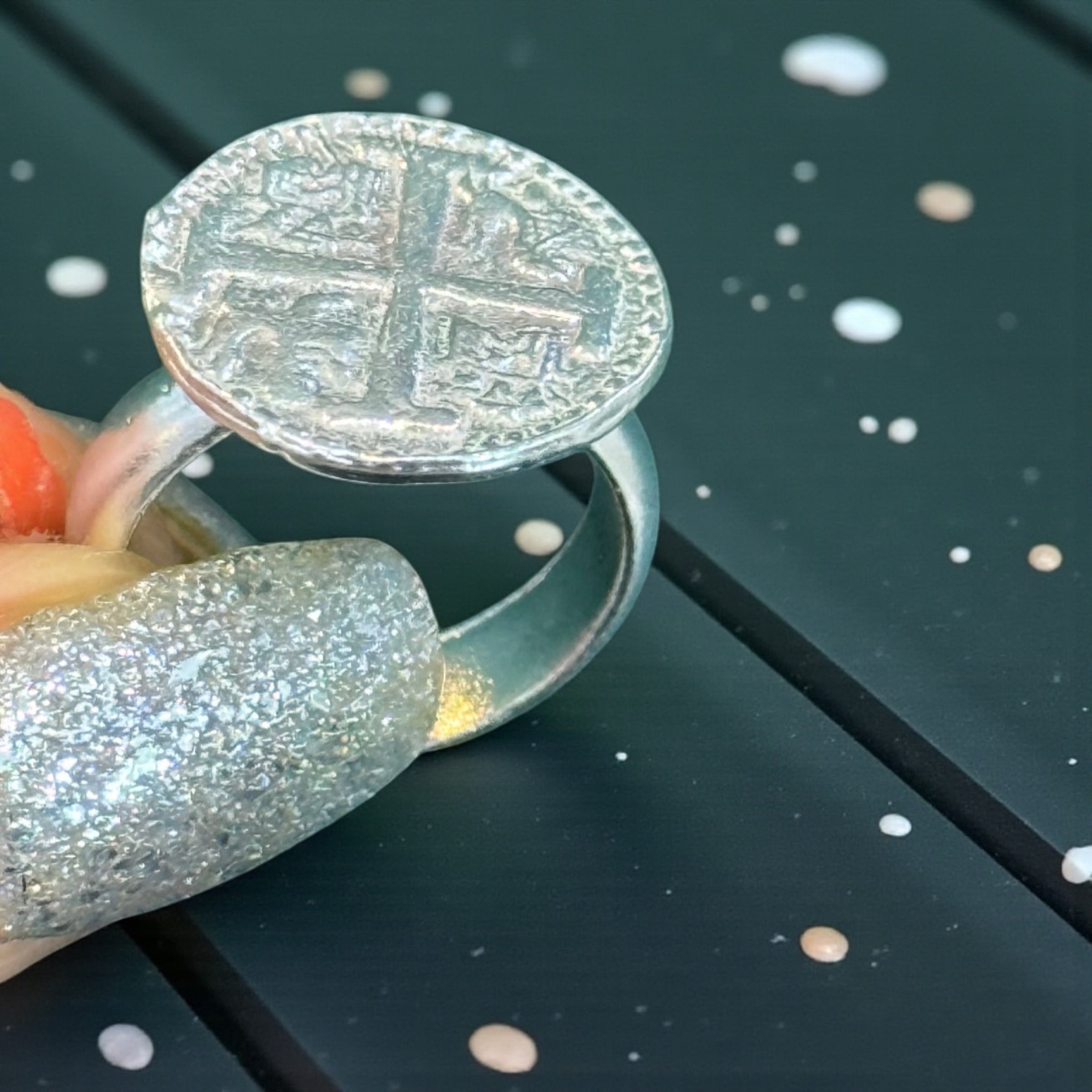 ATOCHA SILVER COIN RING