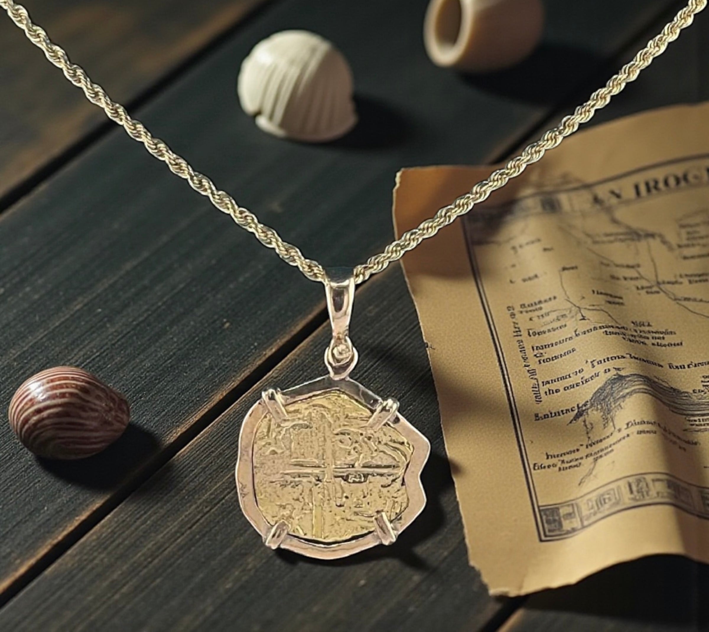 ATOCHA SHIPWRECK GOLD COIN PENDANT HANDMADE WITH 14k SOLID GOLD