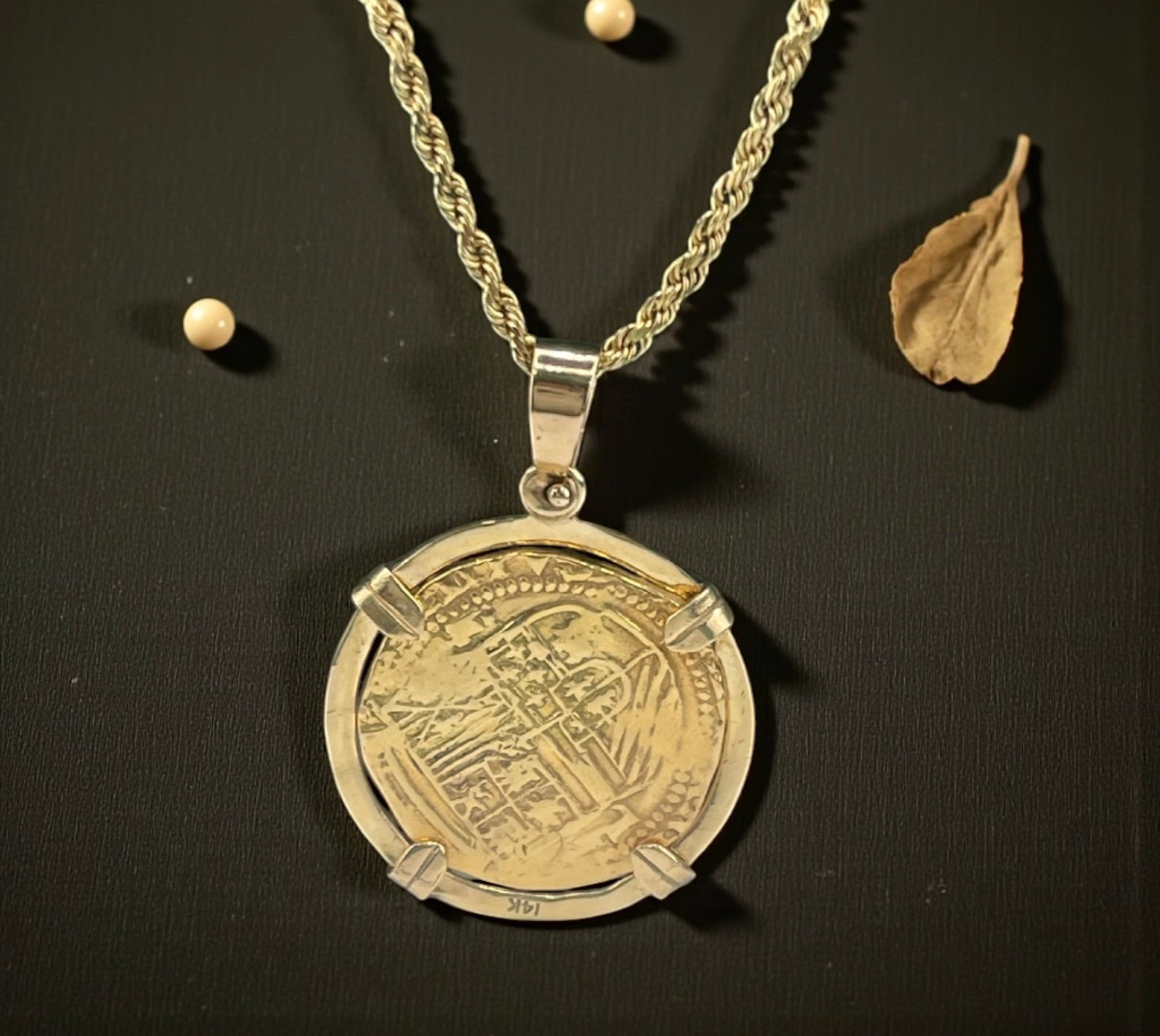 ATOCHA SHIPWRECK GOLD COIN PENDANT HANDMADE WITH 14k SOLID GOLD