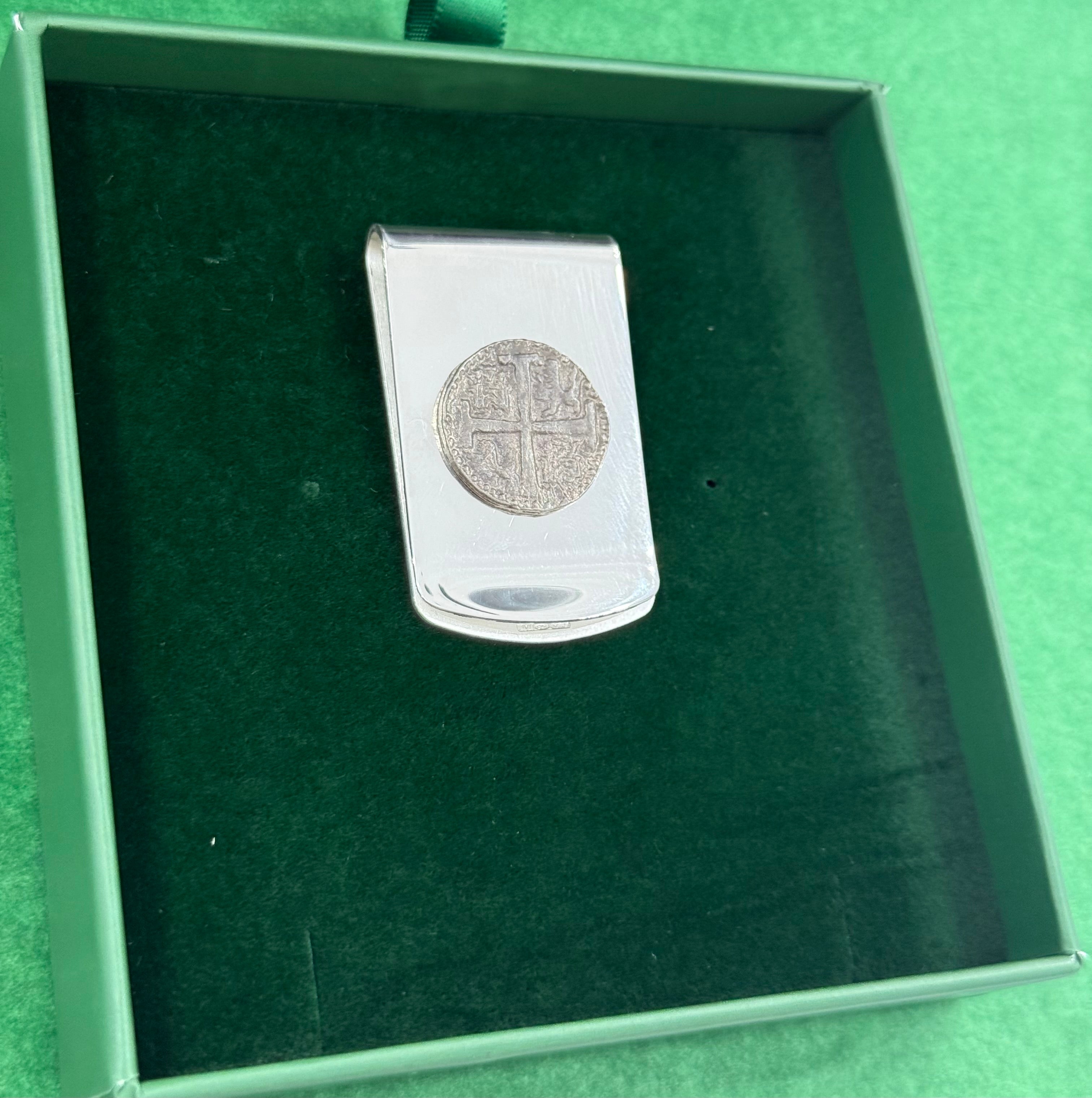 Atocha coin money clip in 925 solid sterling silver