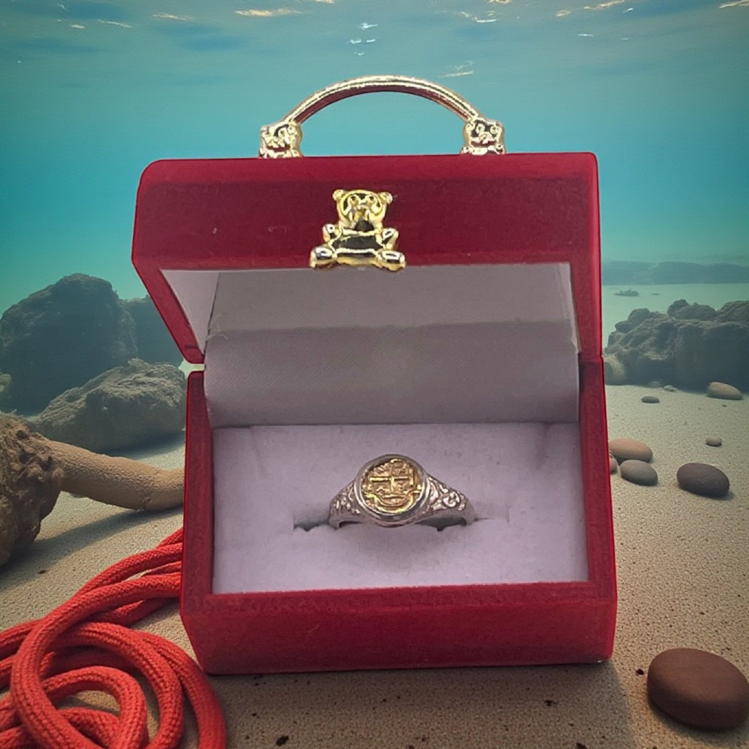 NUESTRA SENORA DE ATOCHA SILVER AND GOLD MINI COIN RING