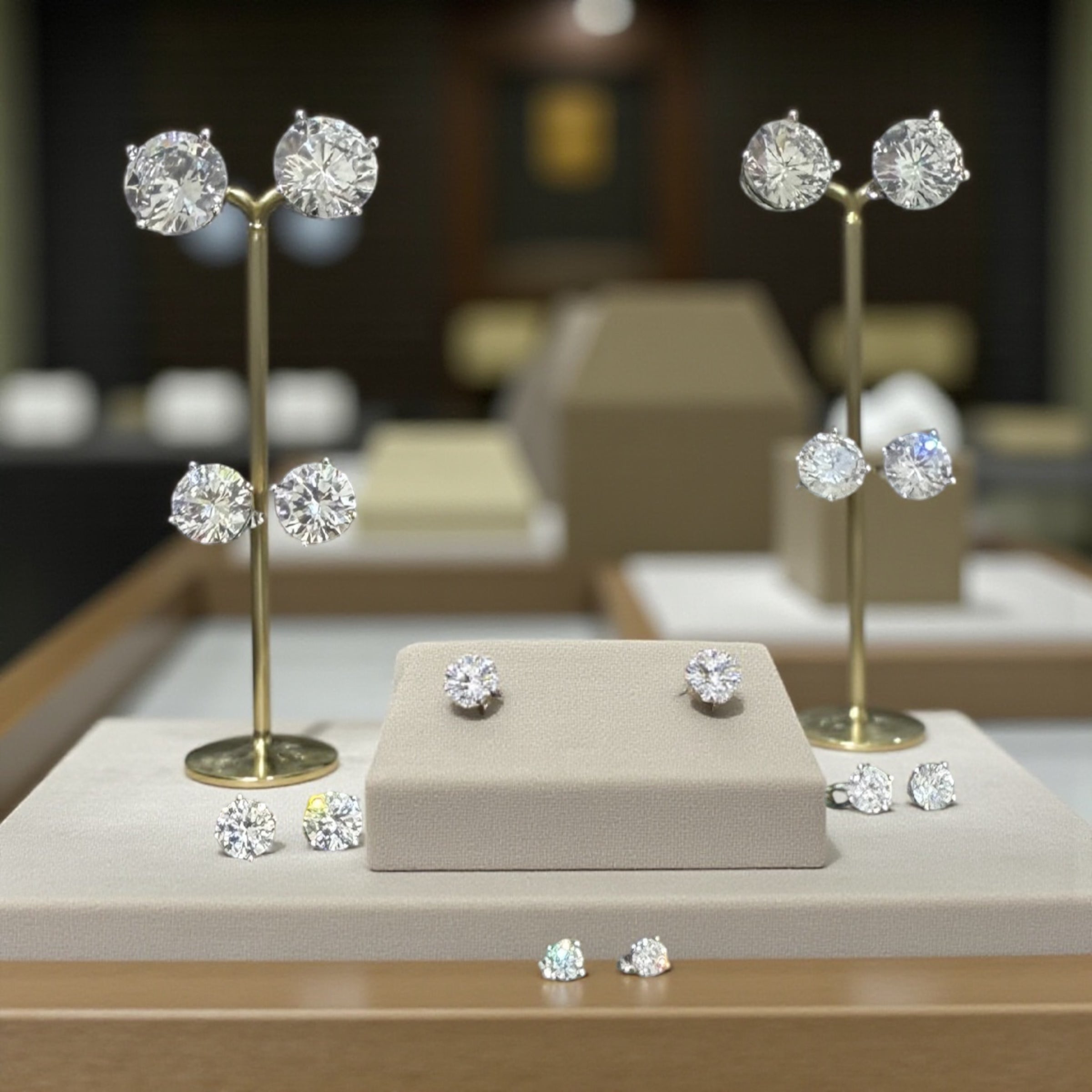 925 sterling silver crystal stud earrings