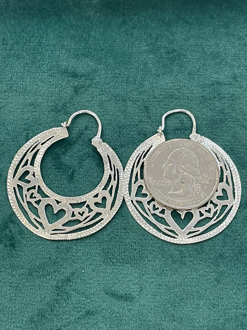 925 STERLING SILVER HANDMADE CUBAN HOOP EARRINGS