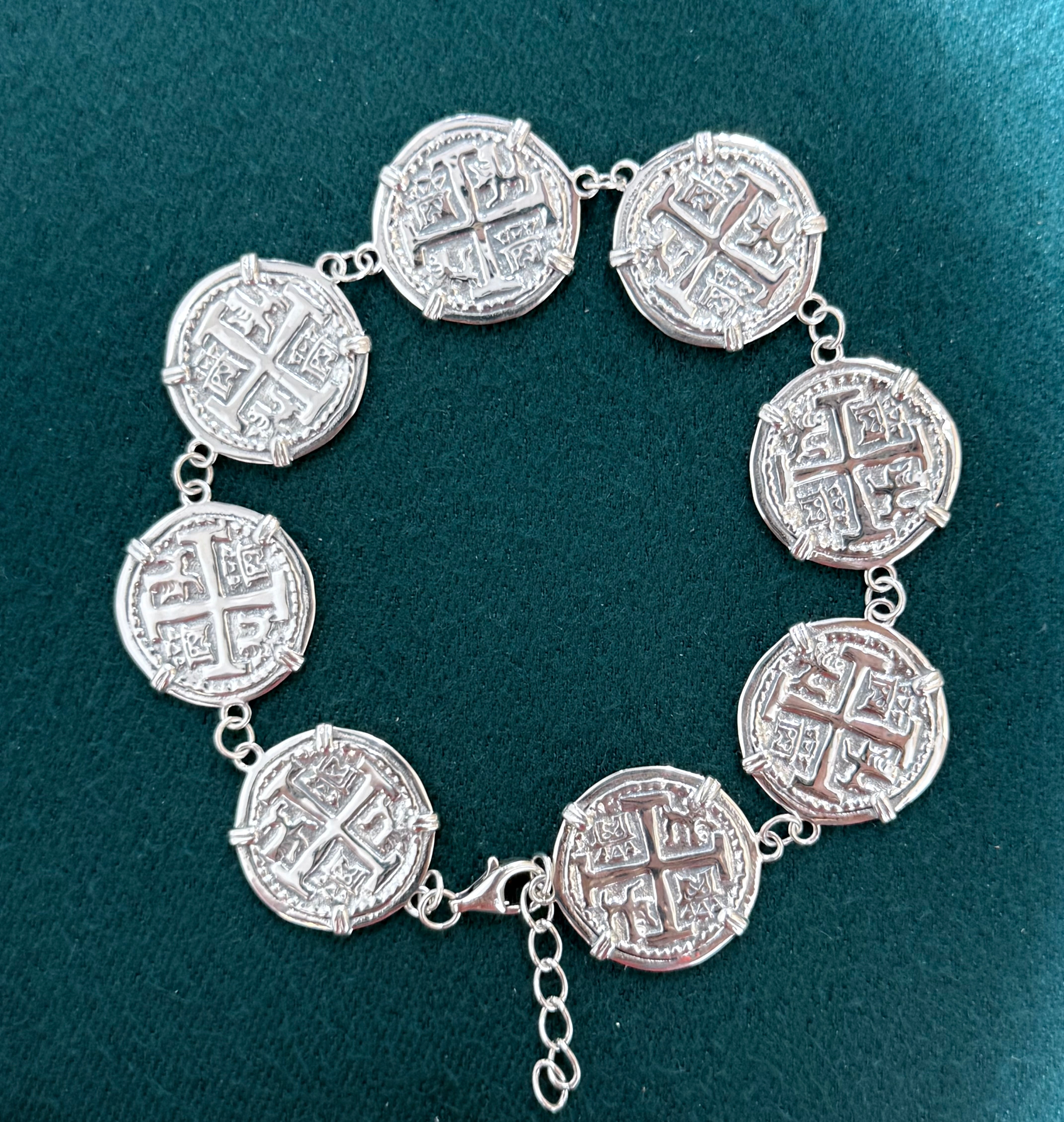 BEAUTIFUL ATOCHA SILVER COIN BRACELET