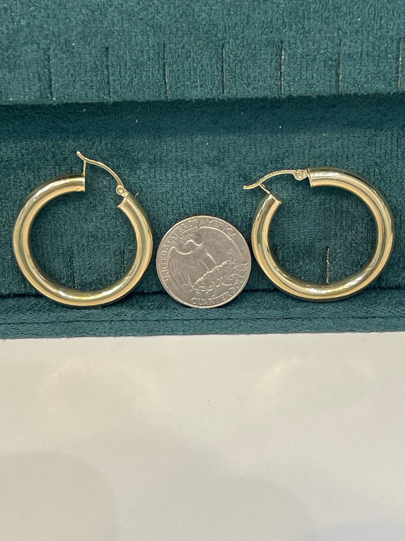 14K REAL GOLD MINI HOOP EARRINGS